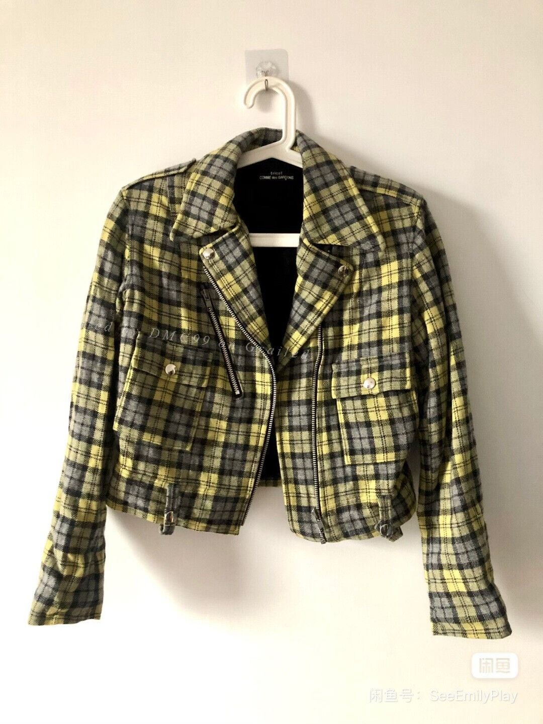 Comme des Garcons CDG Comme des Garcons Plaid Biker Jacket S Size S / US 4 / IT 40 - 1 Thumbnail