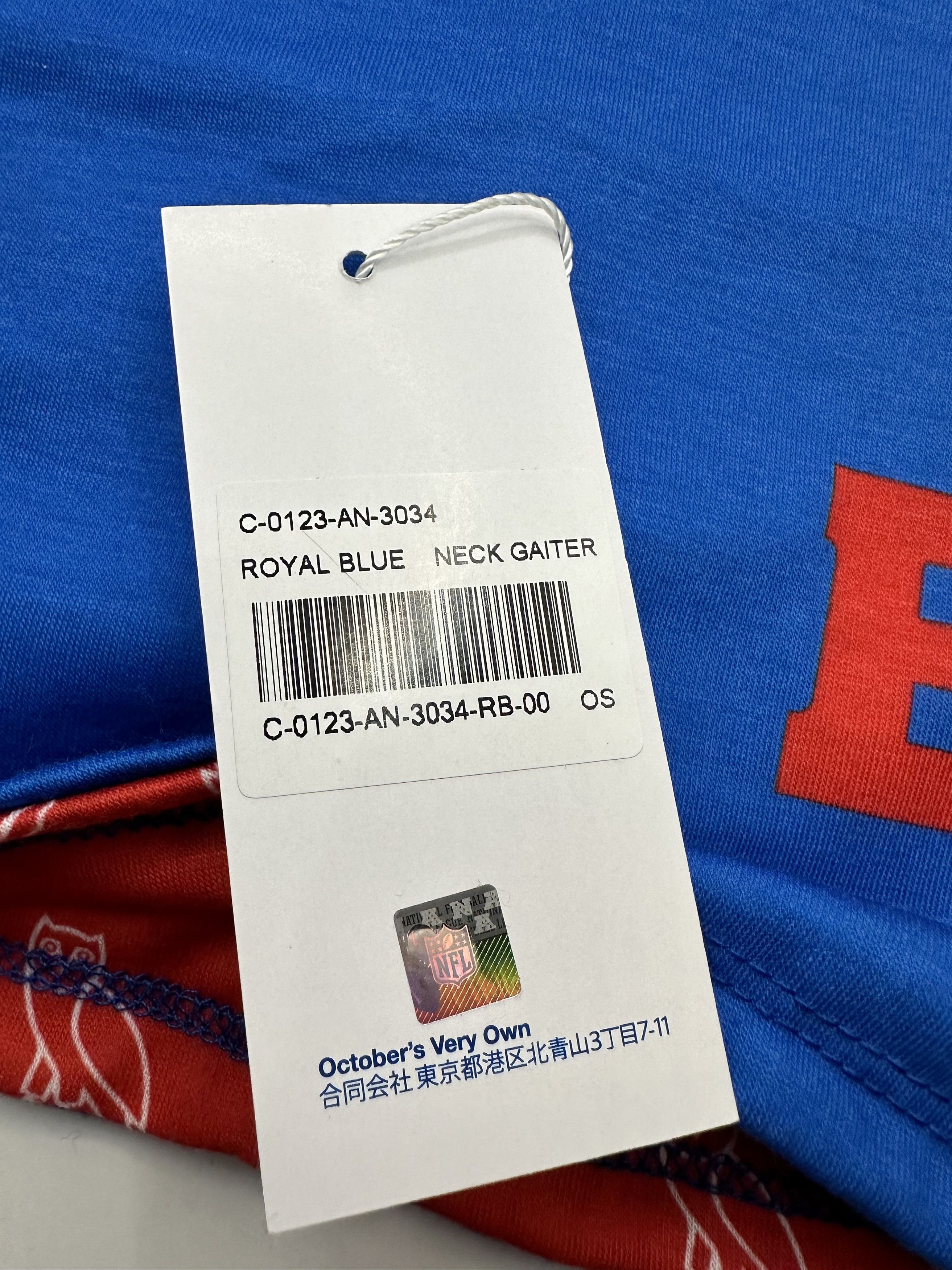 NFL × October's Very Own OVO x NFL Buffalo Bills Neck Gaiter - new with tags RARE Size ONE SIZE - 5 Thumbnail