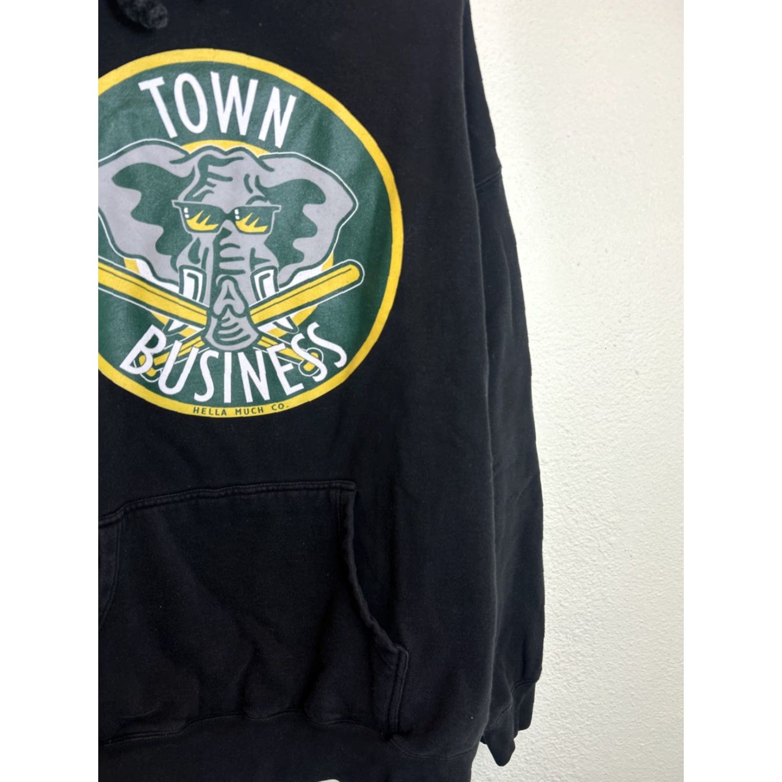 Vintage Hella Much Co Hoodie Pullover Black Size XL Oakland Stomper Town Business Size US XL / EU 56 / 4 - 4 Thumbnail