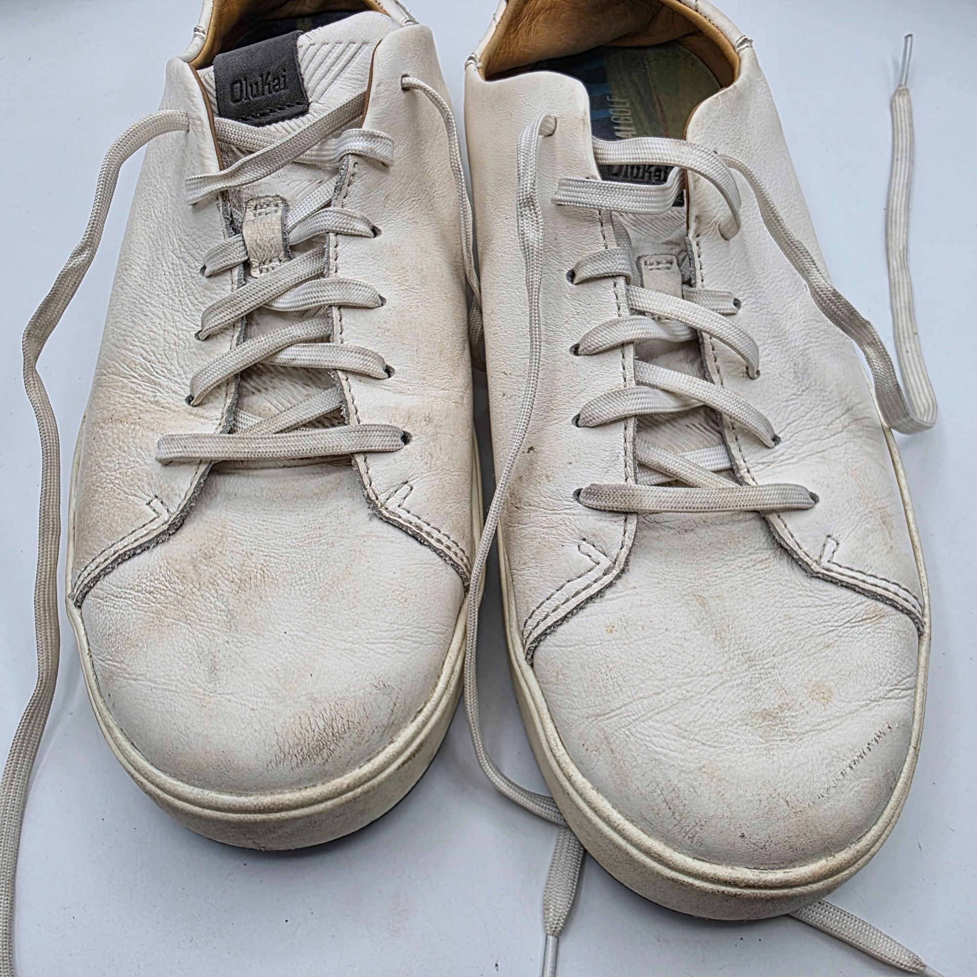 Olukai Olukai WaiAlae Mens Size 10.5 White Leather Spikeless Golf S Size US 10.5 / EU 43-44 - 10 Thumbnail