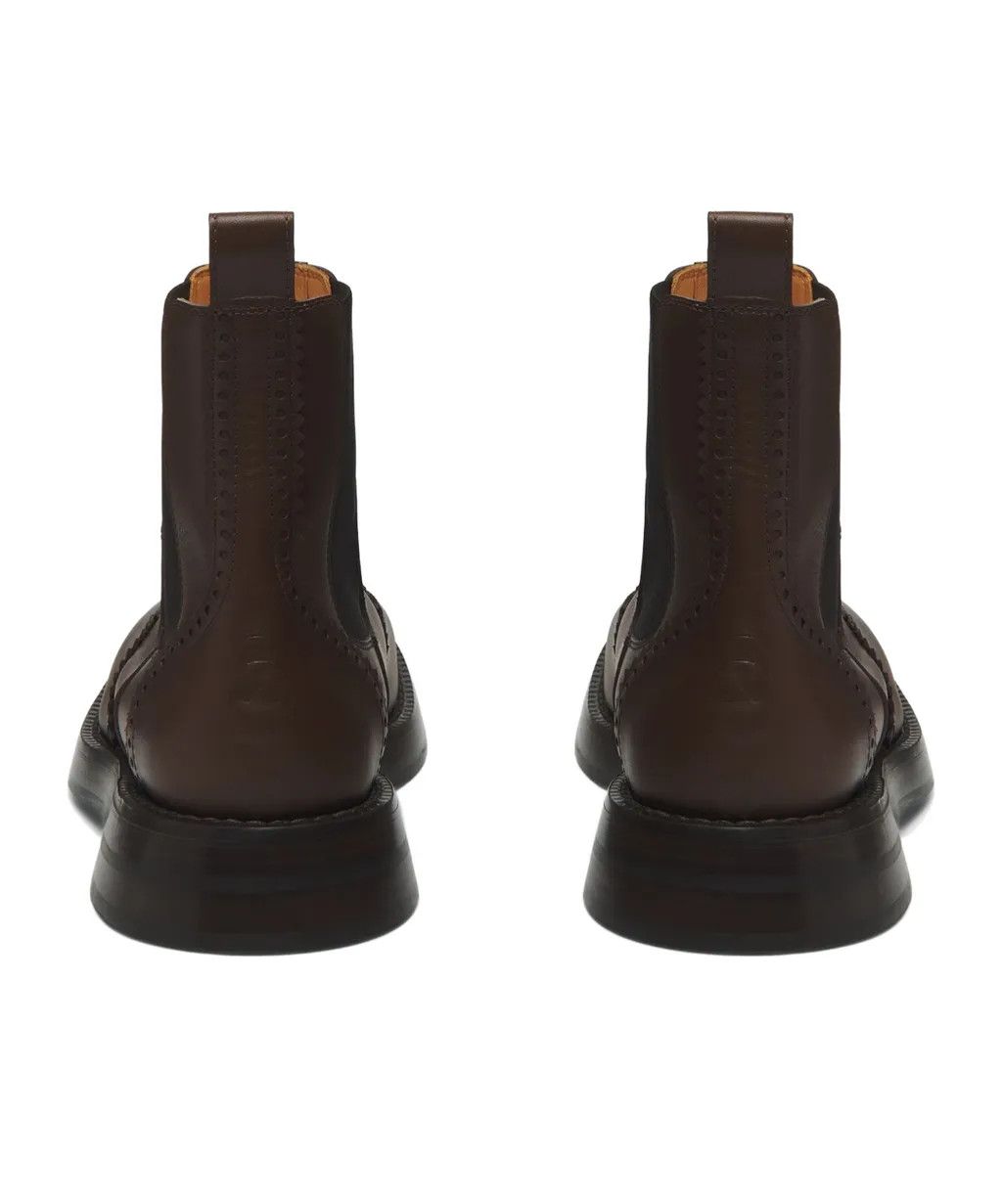Alexander McQueen o1w1db10126 The Brogue Chelsea Boot in Brown Size US 9 / EU 42 - 3 Thumbnail