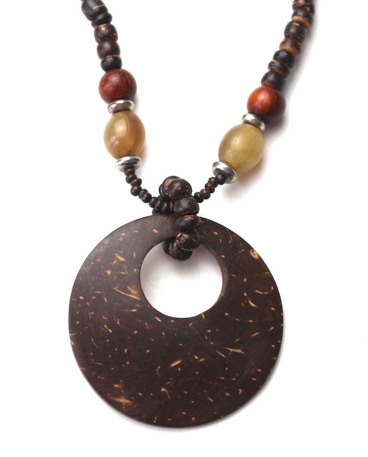 Vintage 2000S JAPANESE HANDCRAFTED COCONUT SHELL NECKLACE Size ONE SIZE - 2 Thumbnail