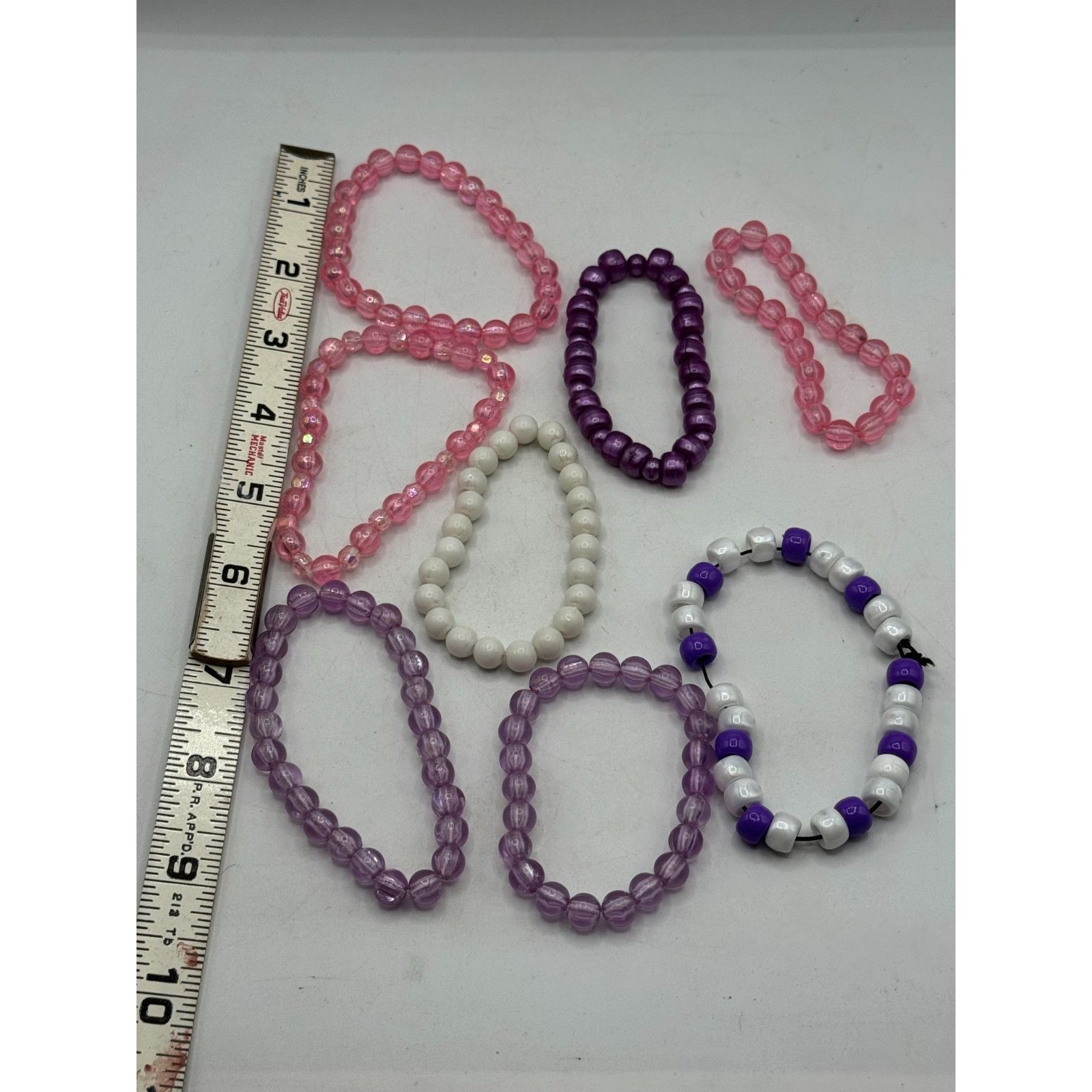 Vintage Vintage acrylic beaded stretch bracelet set of eight bracele Size ONE SIZE - 5 Thumbnail