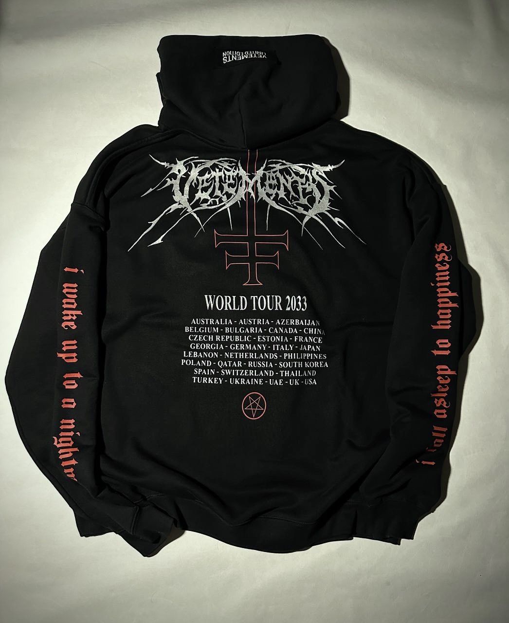 Vetements vetements metal hardcore worldwide tour hoodie | Grailed
