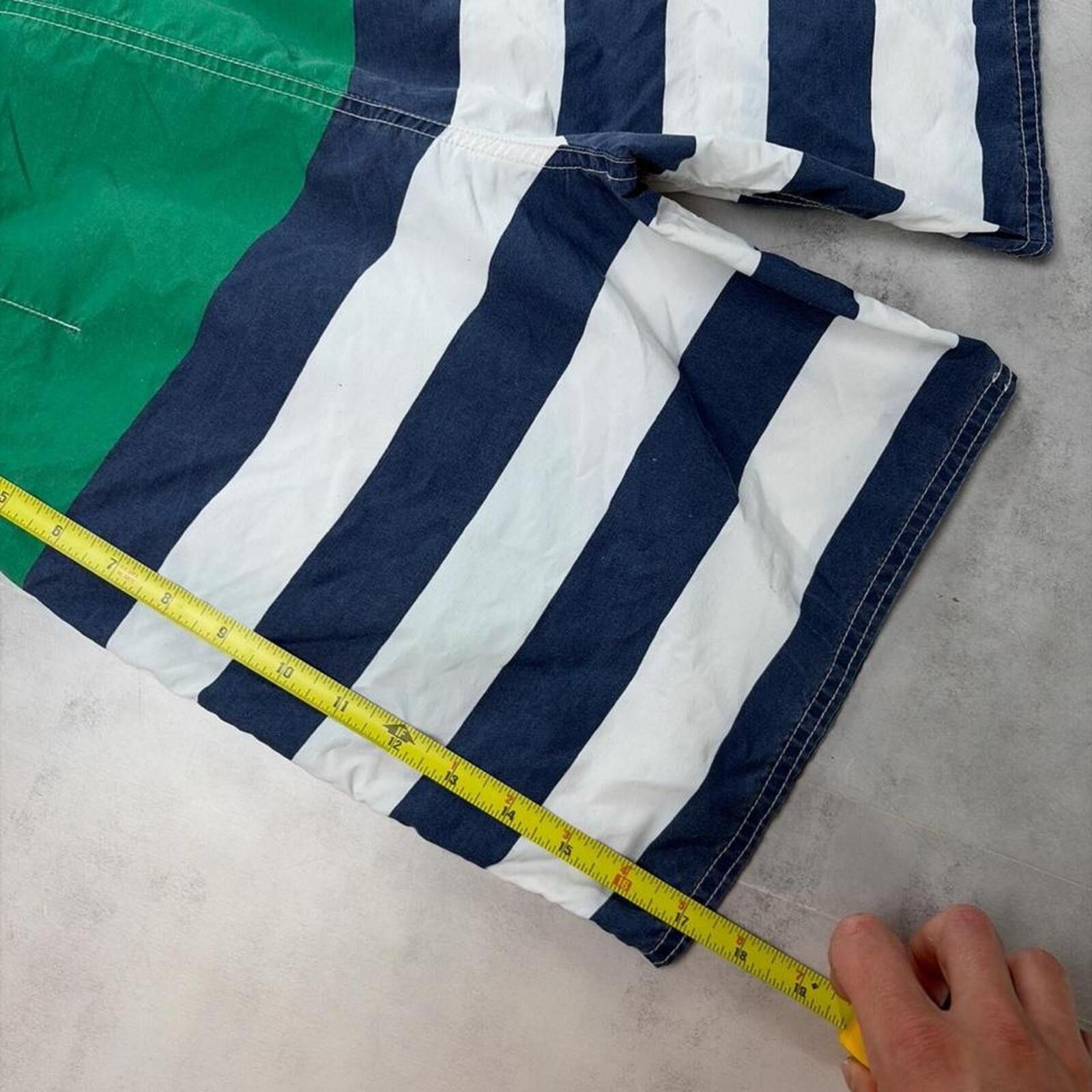 Polo Ralph Lauren Y2K Green Polo Ralph Lauren Striped Sailor Surf Board Shorts Size US 30 / EU 46 - 7 Thumbnail