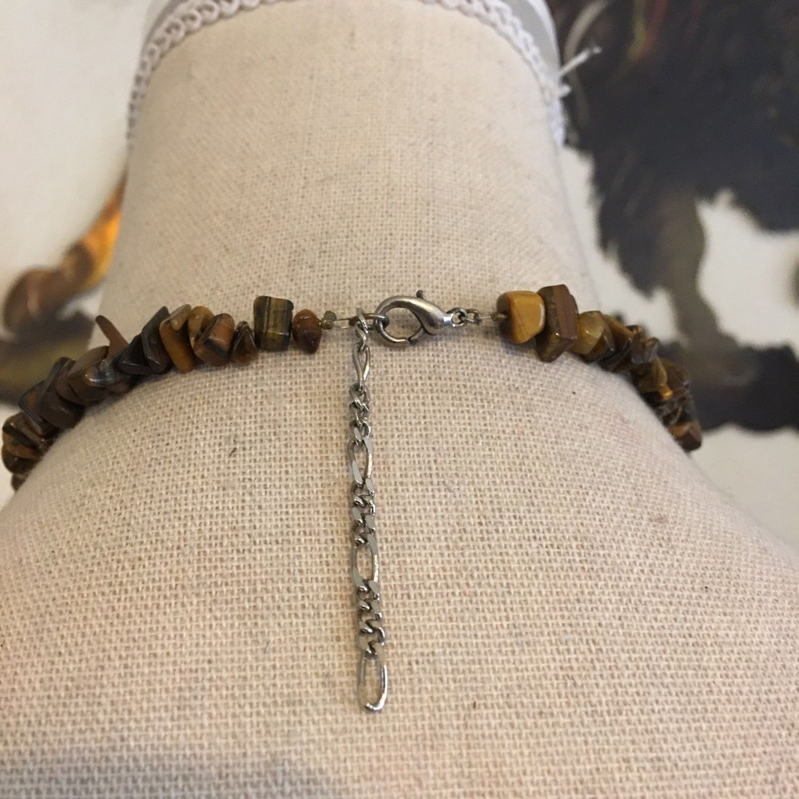 Jewelry Natural tigers eye bead choker necklace Size ONE SIZE - 5 Thumbnail