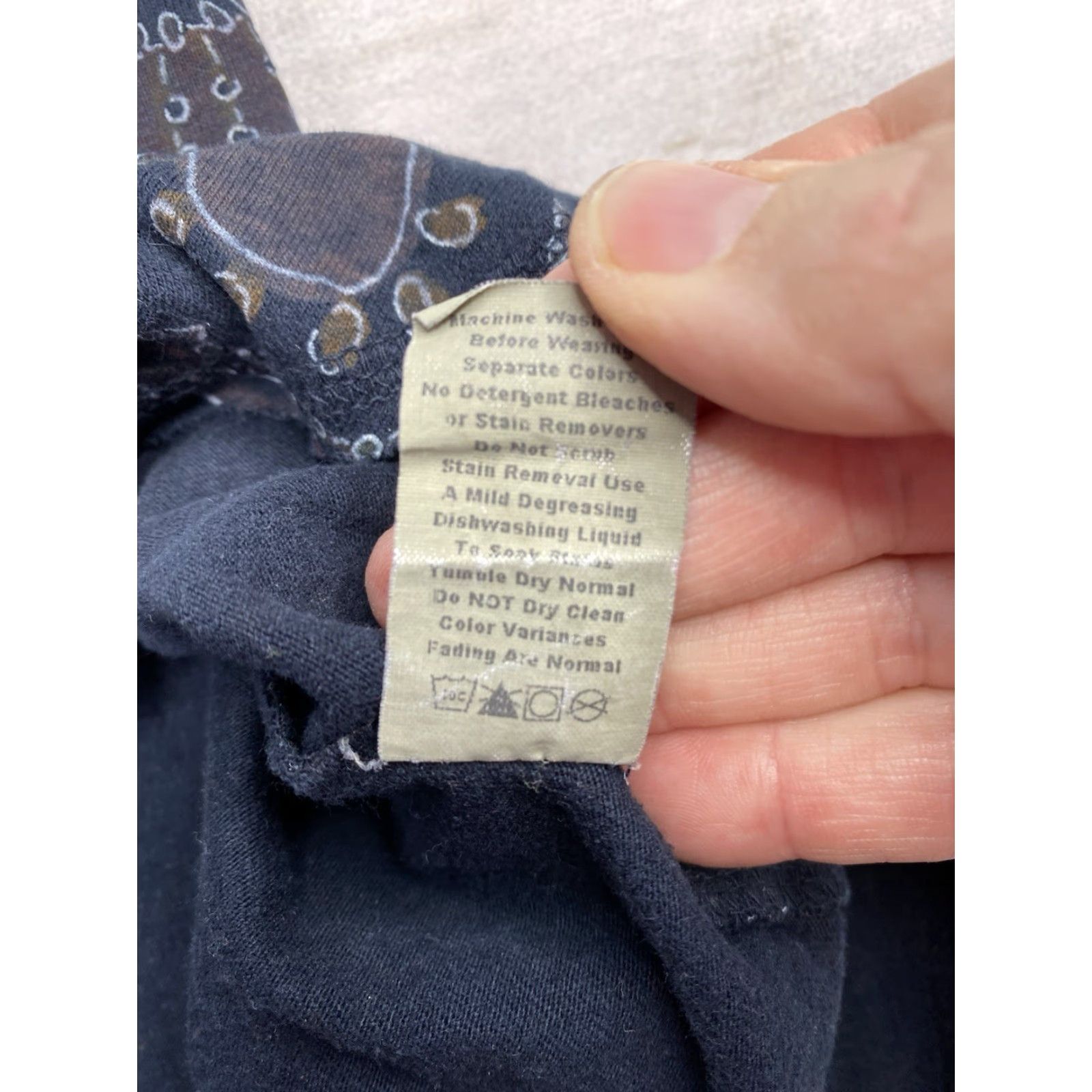 Vintage Fresh Produce Skirt S Navy Blue Floral Pull On Ruffle Hem Knee Length Casual Women's Skirt Size 28" / US 6 / IT 42 - 4 Thumbnail