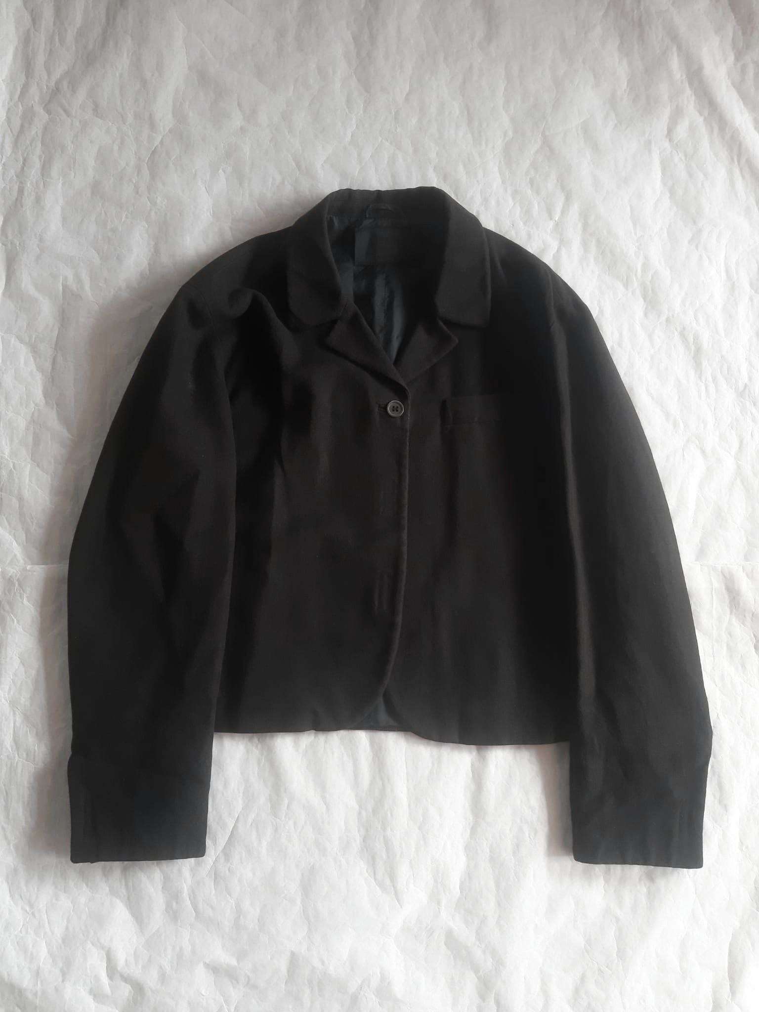 Prada Prada SS 1998 Leather Details Linen Cropped Jacket Size 40R - 1 Thumbnail