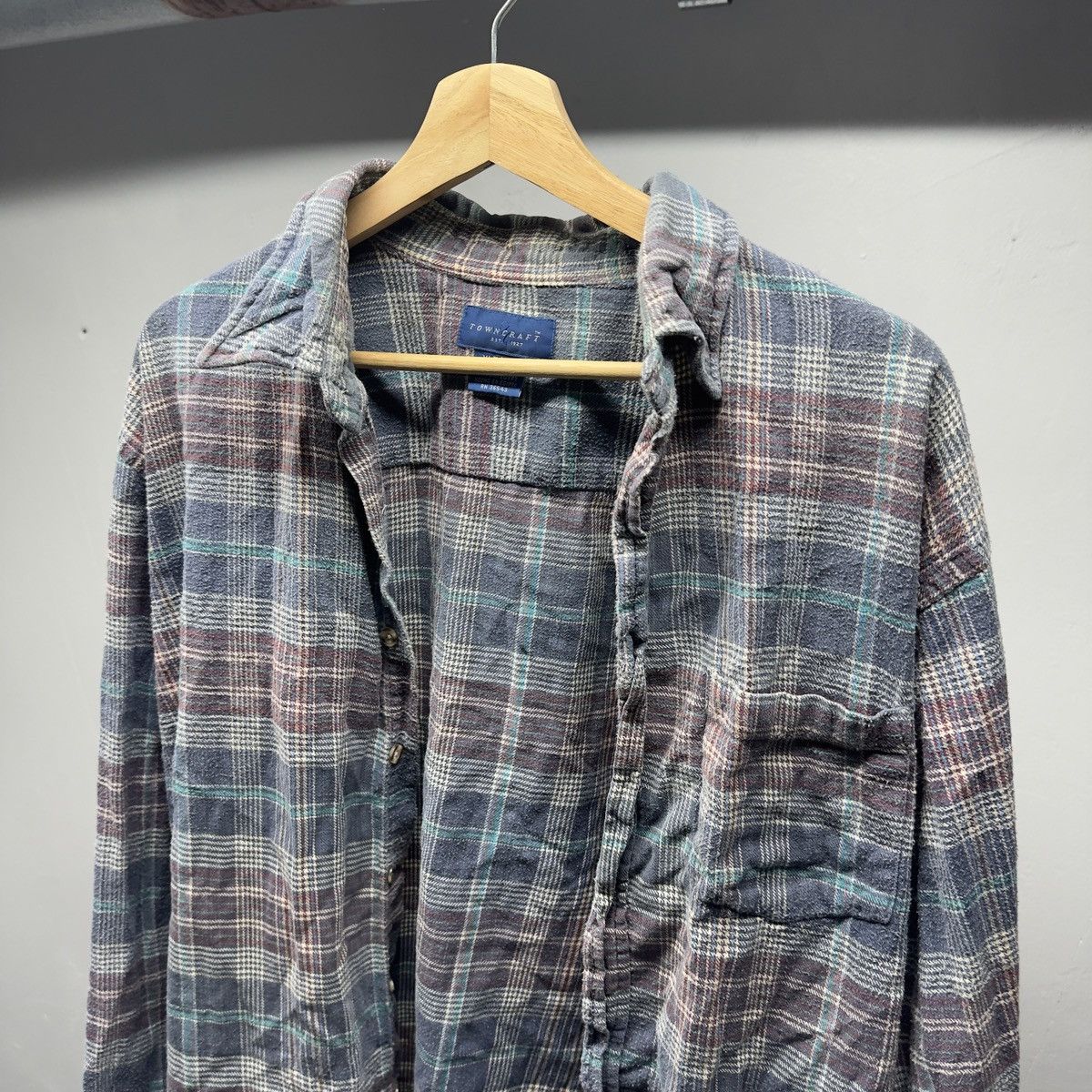 Vintage Thrashed Faded Distressed Plaid Flannel Shirt ERD Grunge Size US XL / EU 56 / 4 - 3 Thumbnail