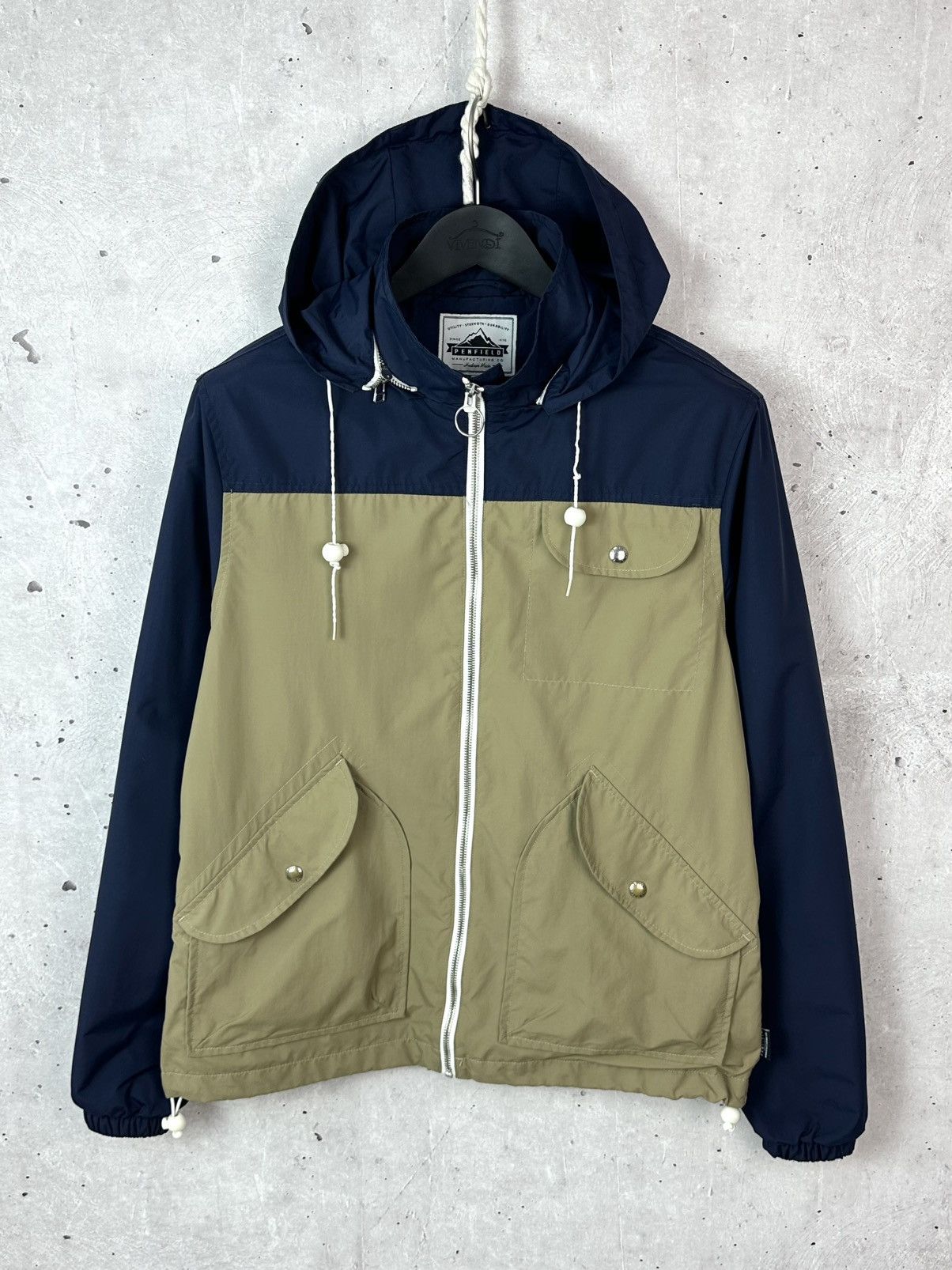 Penfield Penfield Blue-Beige Nylon Patch Pocket Men’s Hooded Jacket Size US M / EU 48-50 / 2 - 1 Thumbnail