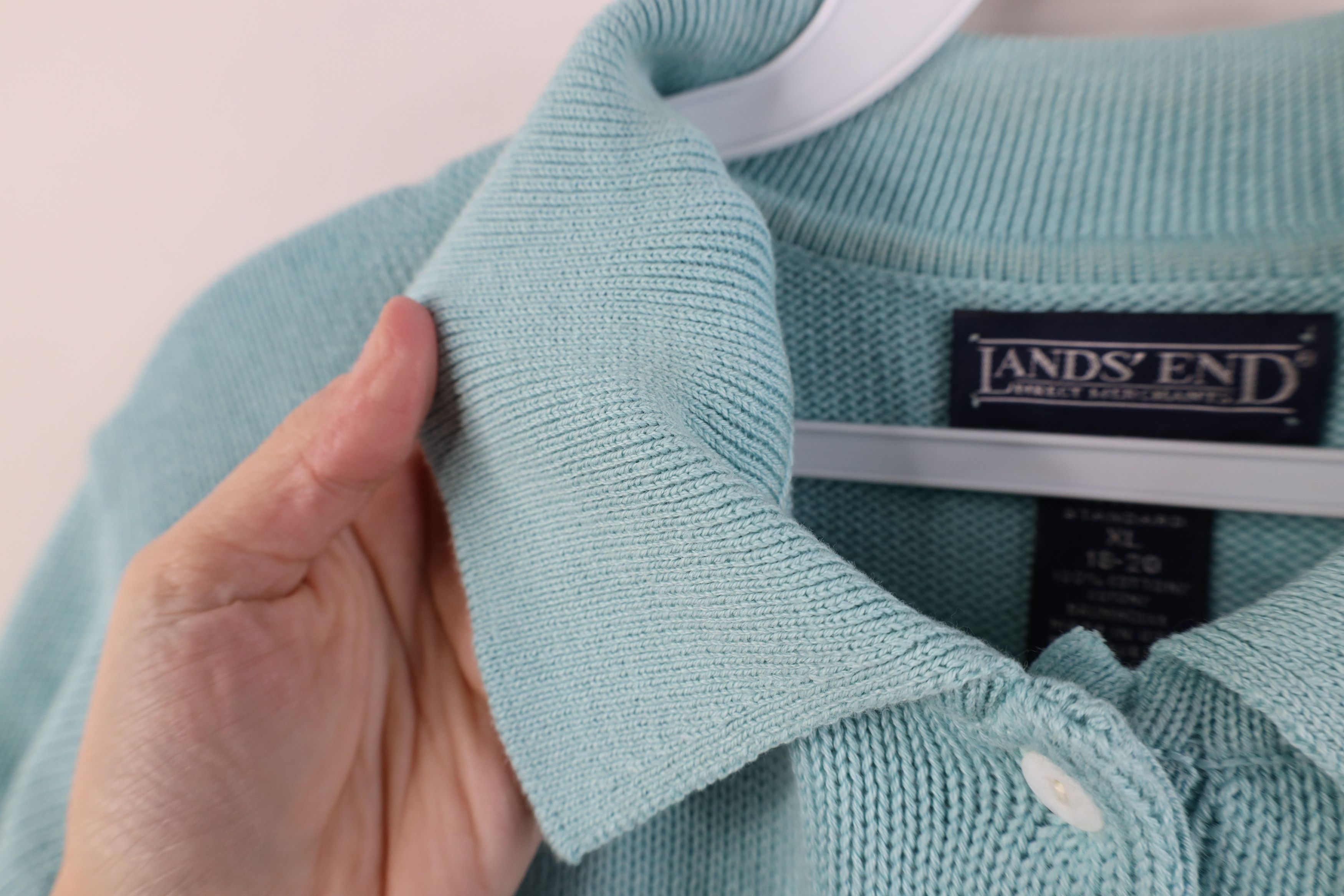 Lands' End Vintage 90s Lands End Knit Short Sleeve Collared Sweater USA Size XL / US 12-14 / IT 48-50 - 6 Thumbnail