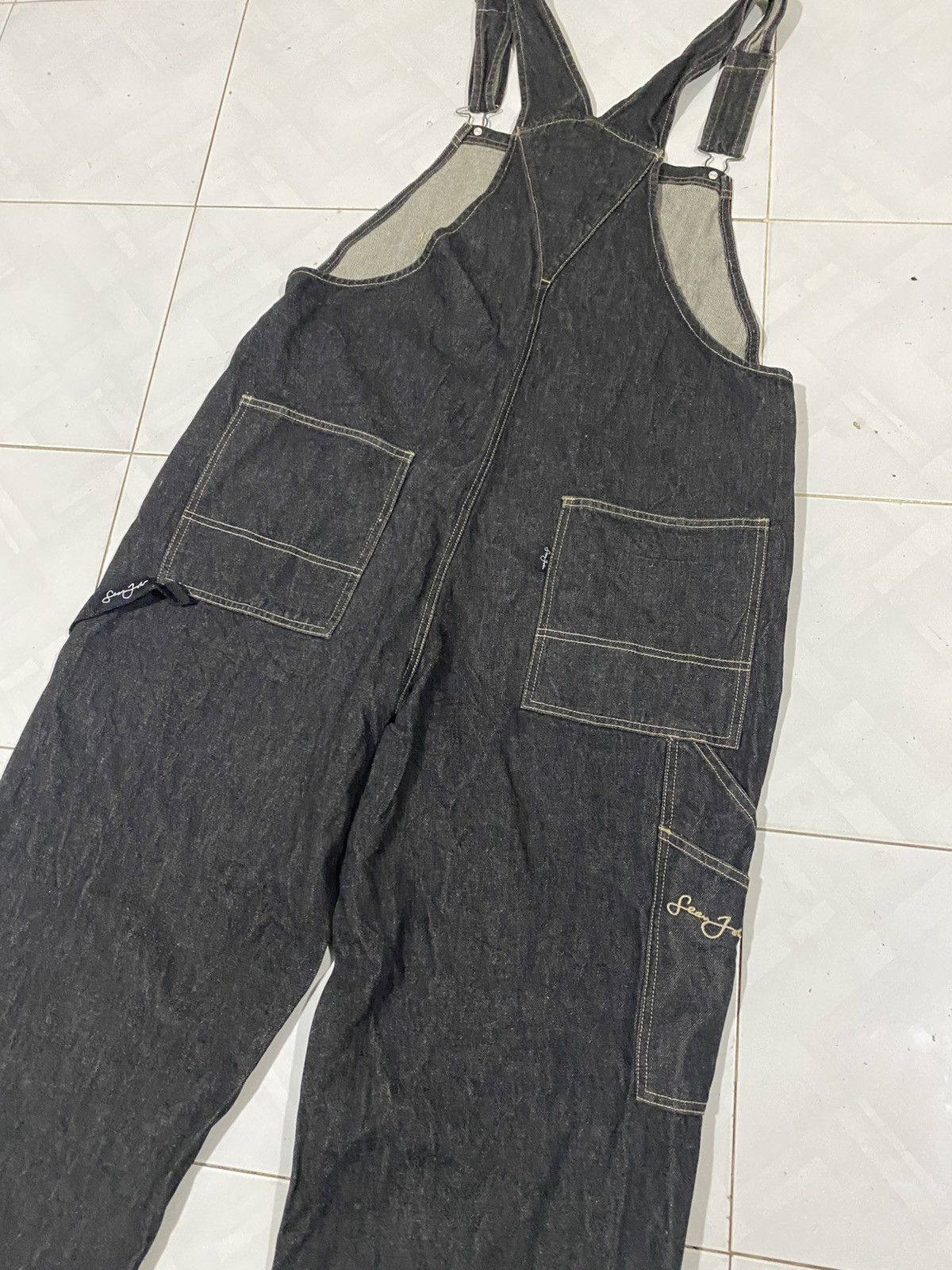 Sean John Y2K Sean John Baggy Carpenter Overalls Denim Size US 41 - 8 Thumbnail