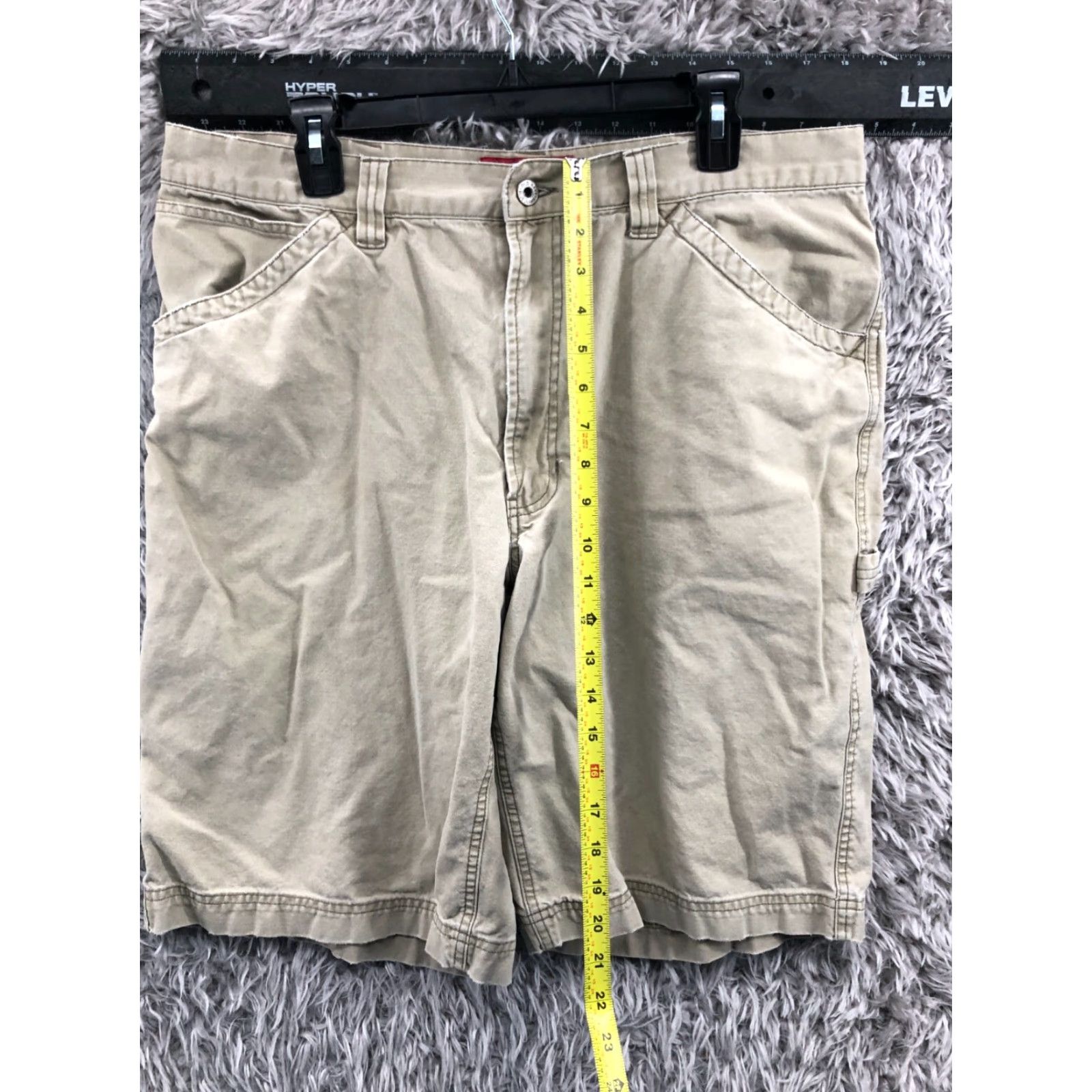 Old Navy Old Navy Canvas Carpenter Shorts Mens Size 38 Mid Rise Medium Wash Beige Size US 38 / EU 54 - 3 Thumbnail