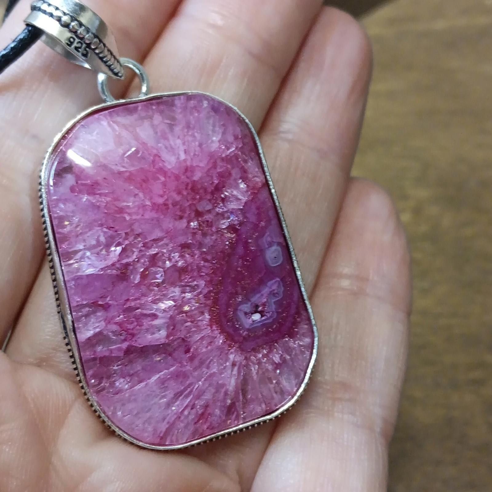 Designer Pink Solar Quartz Crystal Pendant Necklace Size ONE SIZE - 5 Thumbnail