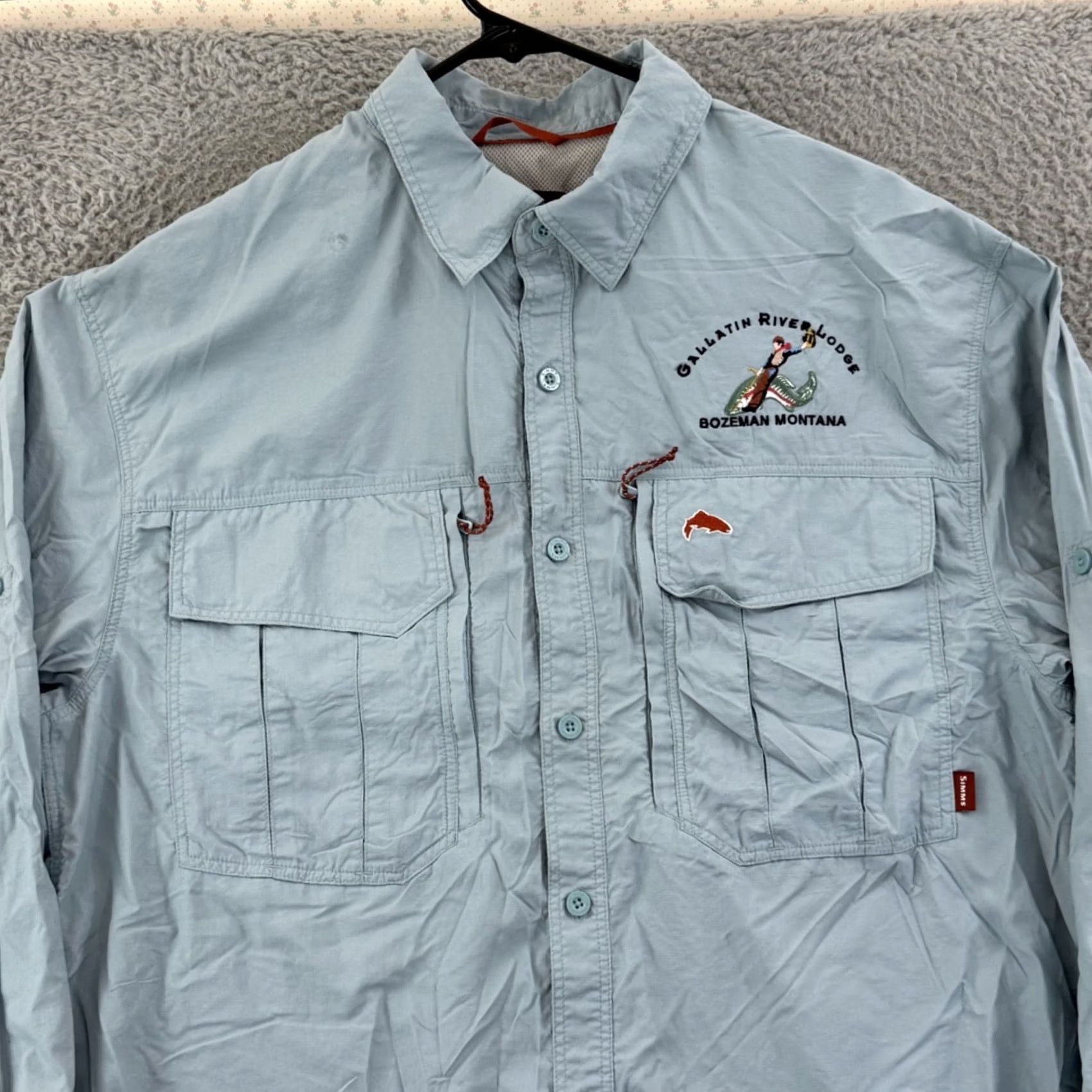 Vintage Simms Mens Large Blue Cor3 Fishing Vented Nylon Button Outdoor Roll Sleeve Size US M / EU 48-50 / 2 - 3 Thumbnail