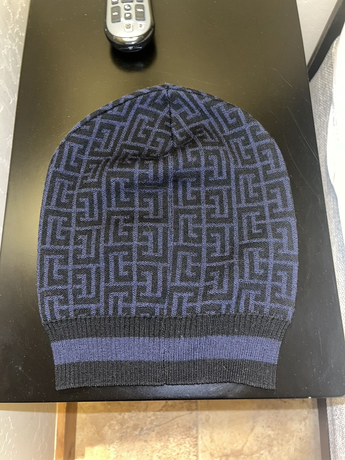 Balmain Black & Navy Wool Beanie Size ONE SIZE - 3 Thumbnail