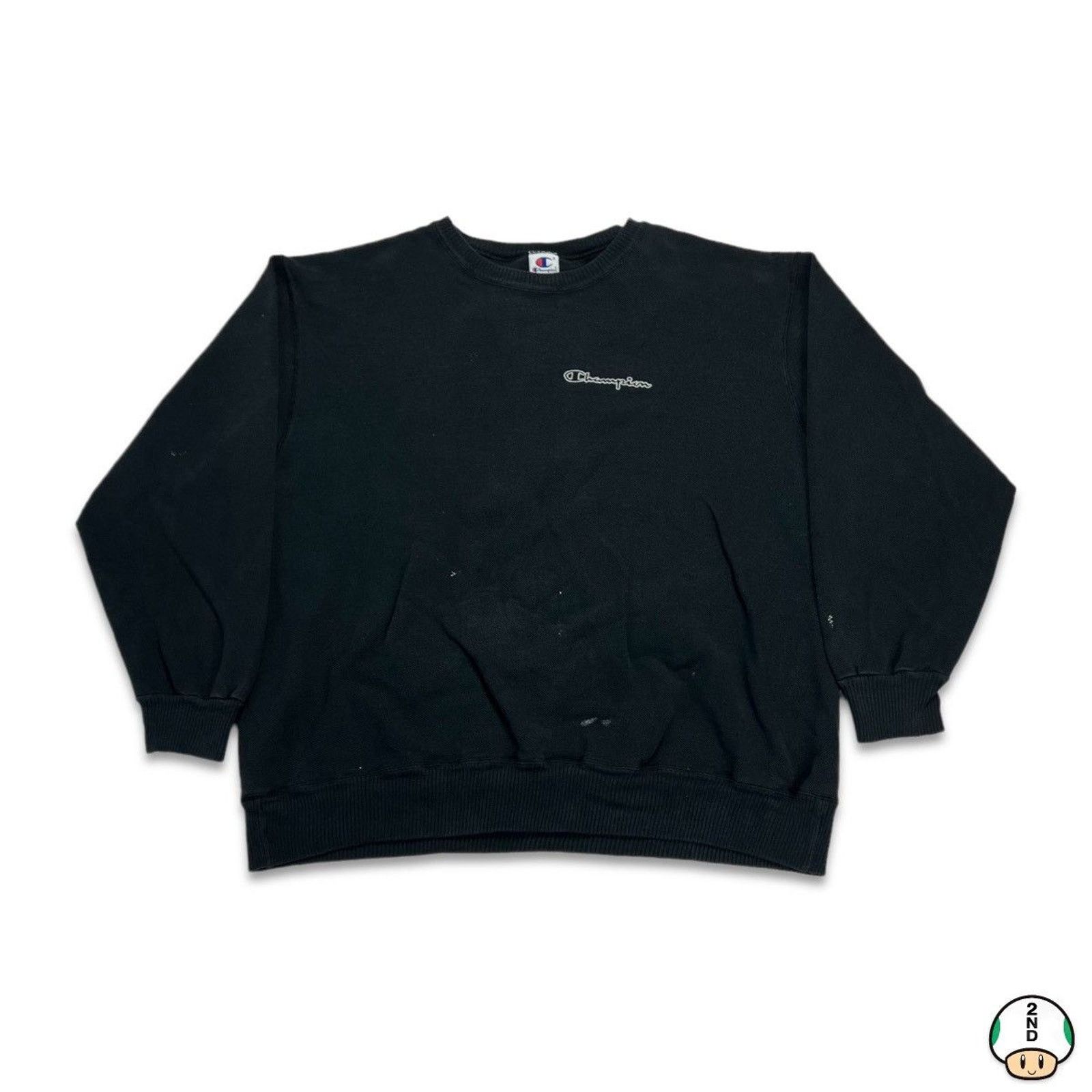 Champion × Vintage Vintage Champion Sweatshirt Script Faded 90s Pullover Crew Size US XL / EU 56 / 4 - 1 Thumbnail