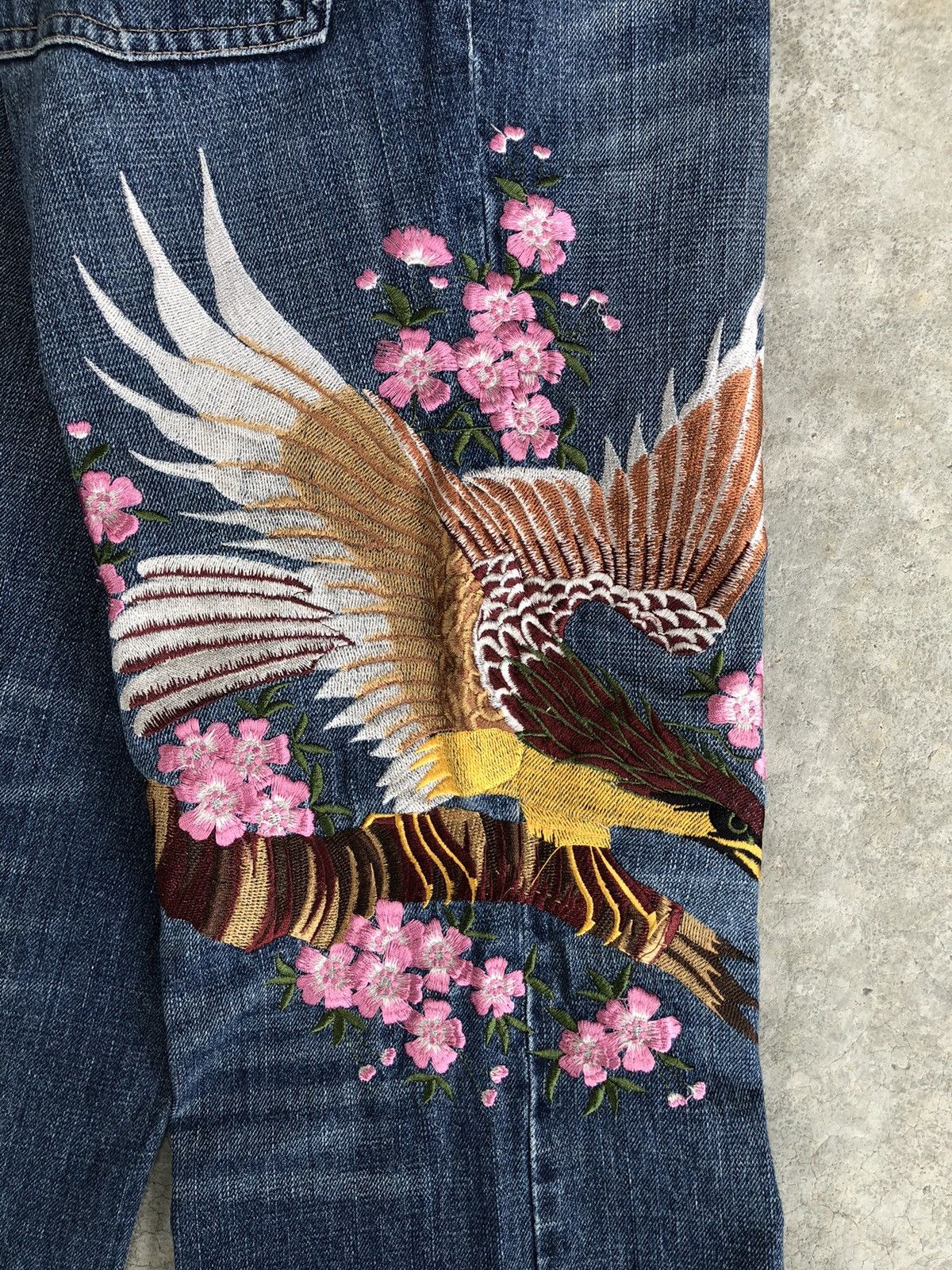 Japanese Brand Japanese Quadro Embroidered Jeans Mini Flare Distressed Size US 32 / EU 48 - 14 Thumbnail