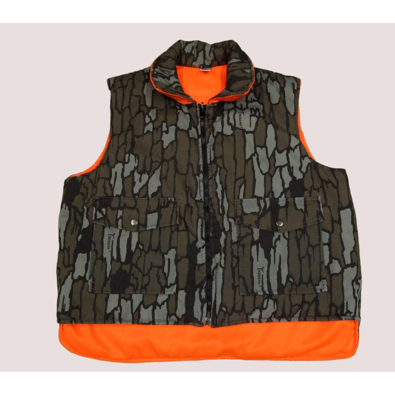 Vintage Trebark Vest Men L Camouflage Full Zip Reversible Insulated Outdoor Hiking Hunting Brown XS? Size US L / EU 52-54 / 3 - 1 Thumbnail