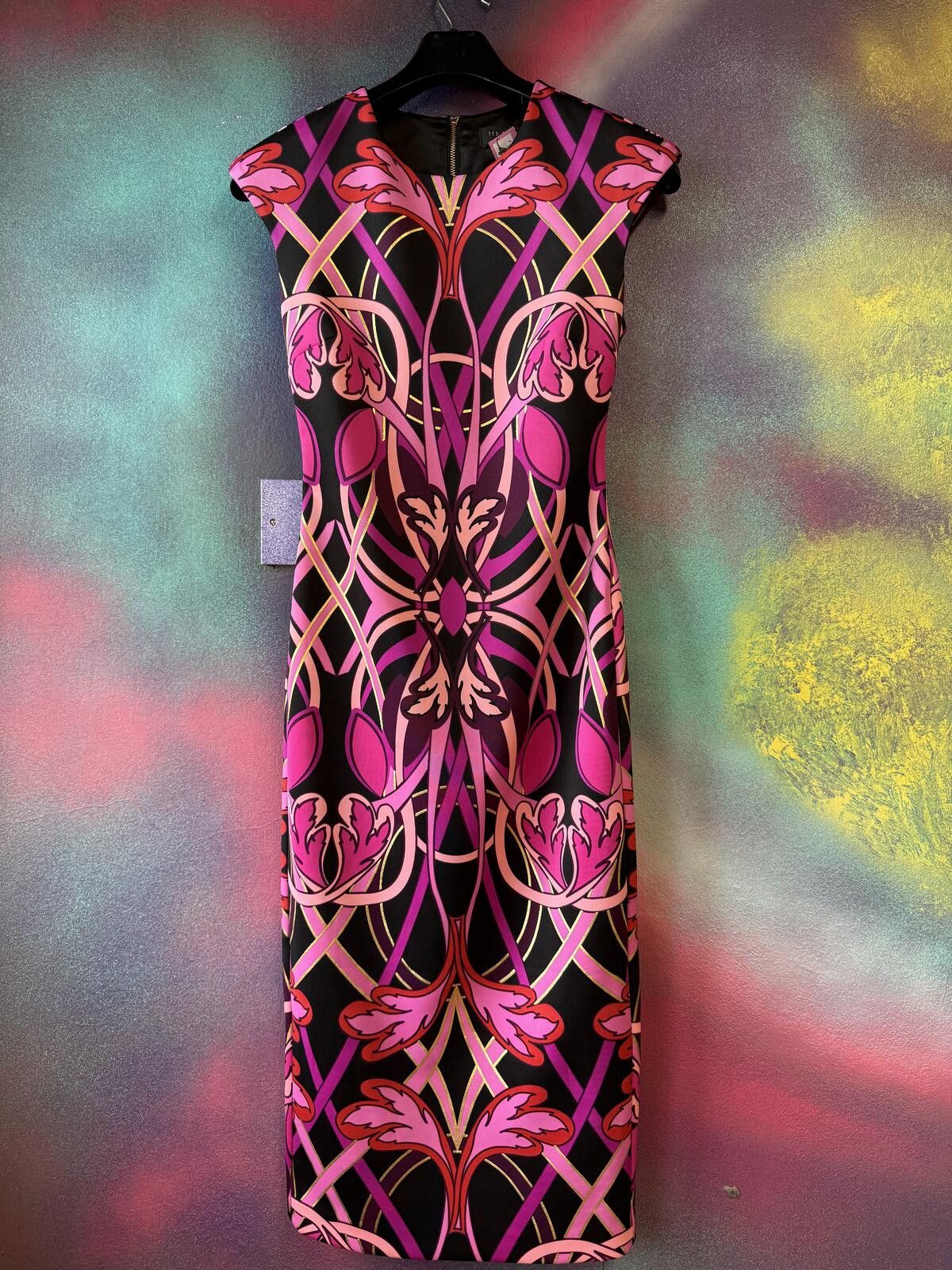 Other Ted Baker Anta Linear Jewel Deco Floral Bodycon Midi Dress Size S / US 4 / IT 40 - 1 Thumbnail