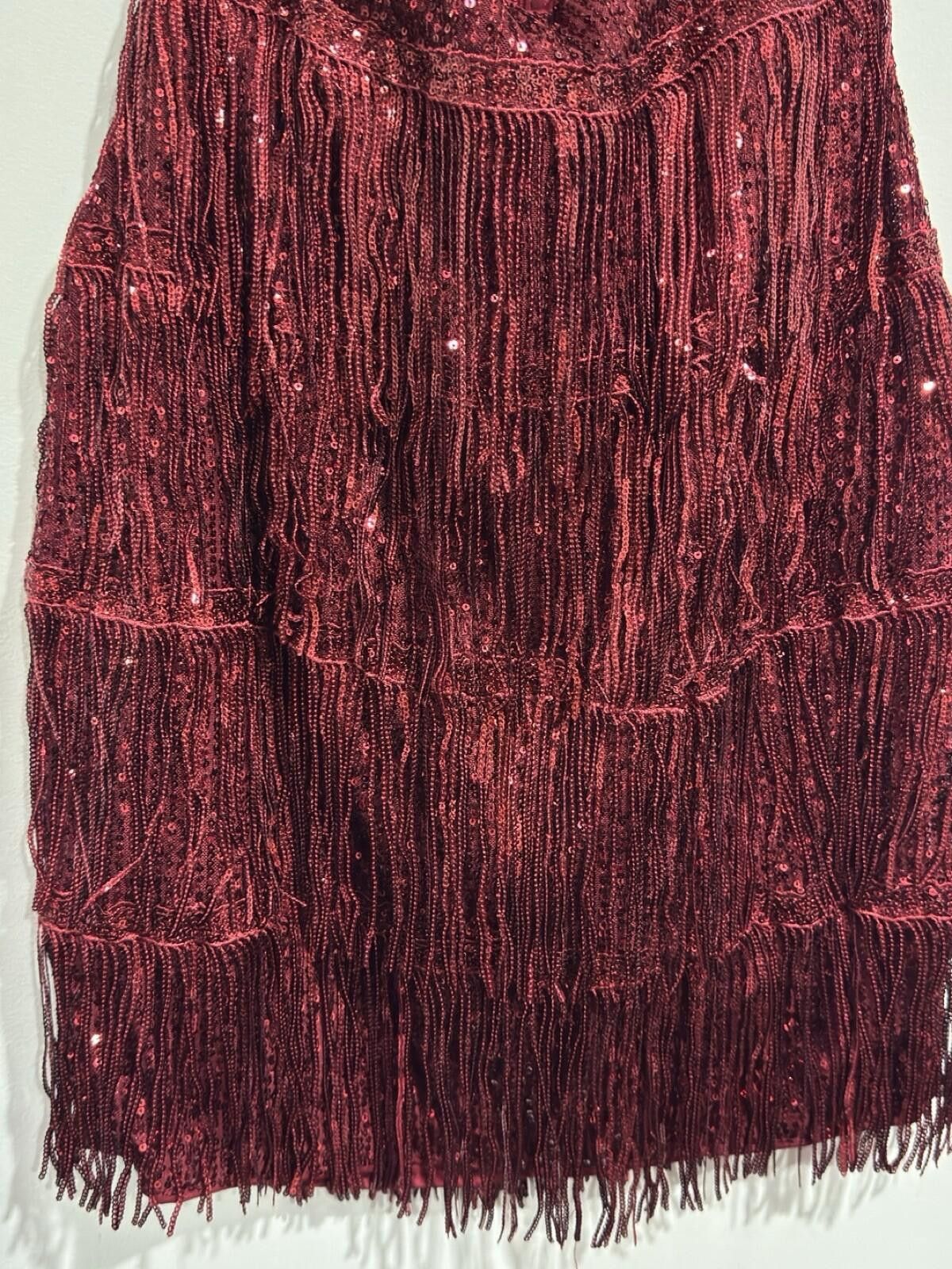 The Unbranded Brand Sexy halter Sleevele Bead Fringe Sequin Exposed Navel Dress Size XL / US 12-14 / IT 48-50 - 10 Thumbnail