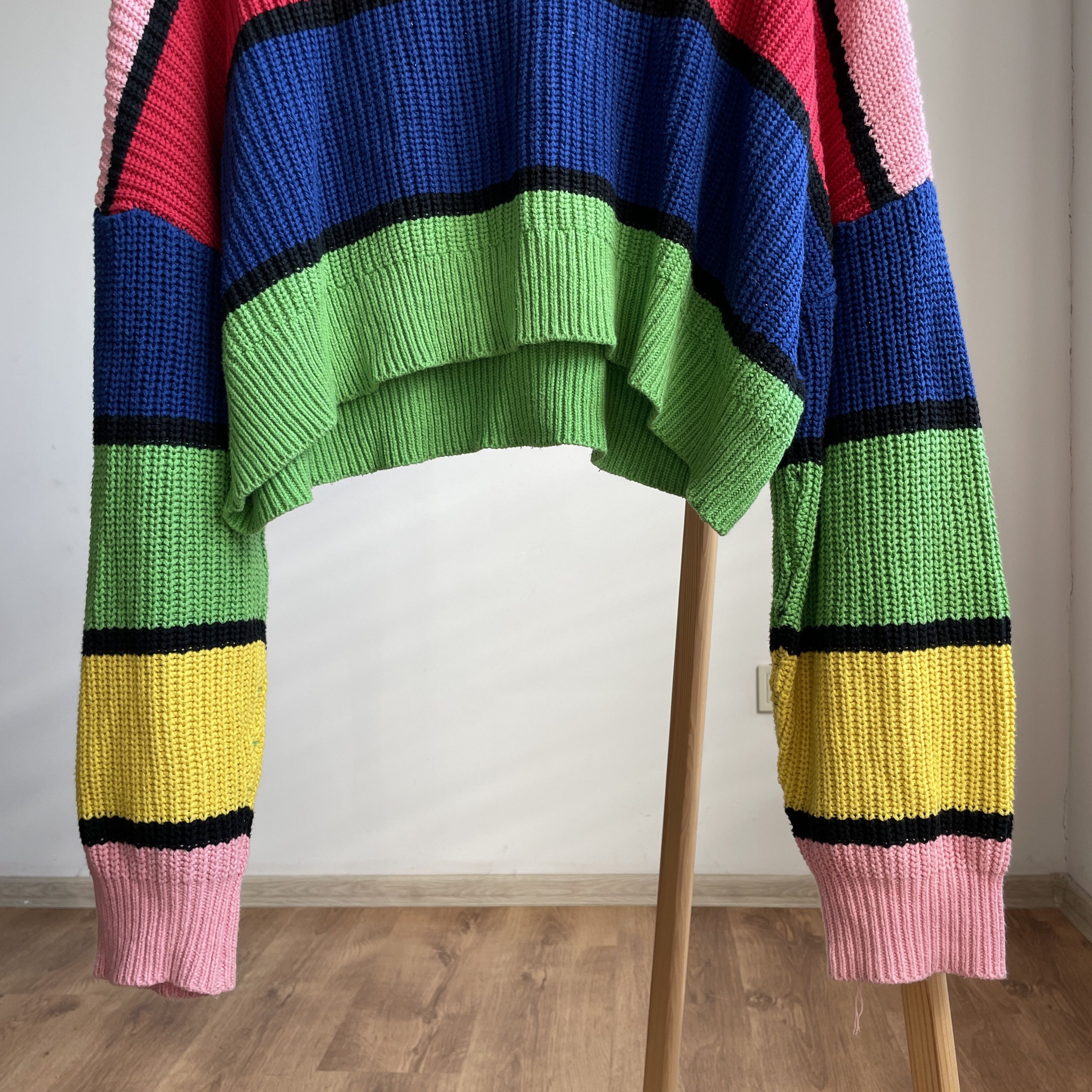 Lazy Oaf Lazy Oaf Bright Striped Turtleneck Oversized Womens Sweater Size L / US 10 / IT 46 - 5 Thumbnail