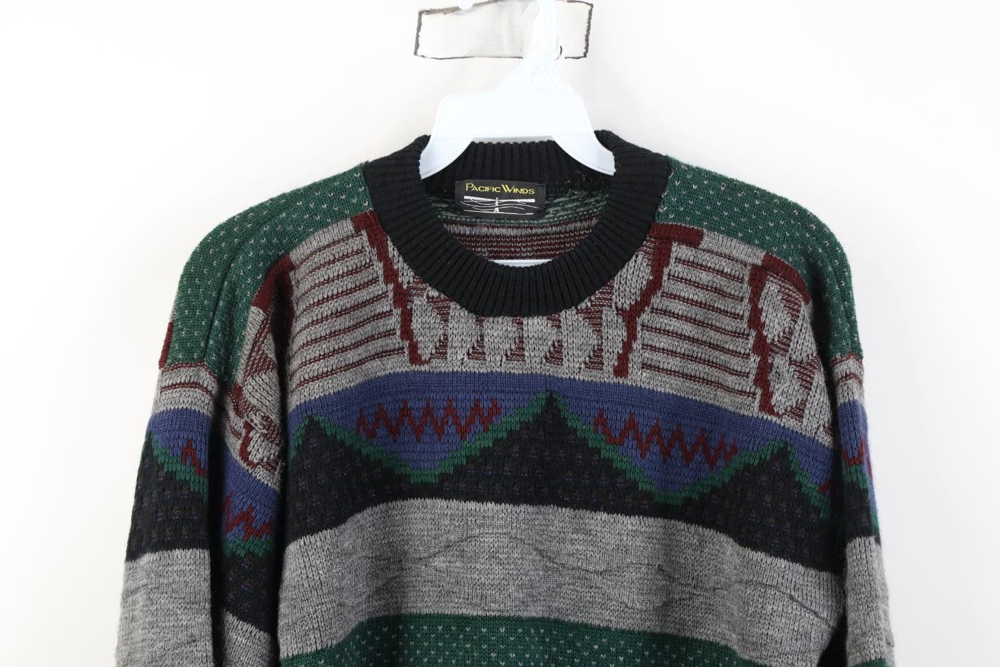 Vintage Vintage 90s Coogi Style Geometric Knit Crewneck Sweater Size US S / EU 44-46 / 1 - 2 Thumbnail