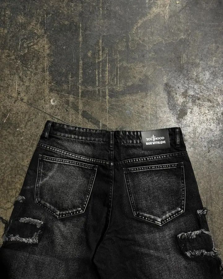 Japanese Brand × Vintage Cross Pattern Shortpants Denim Size US 29 - 4 Thumbnail