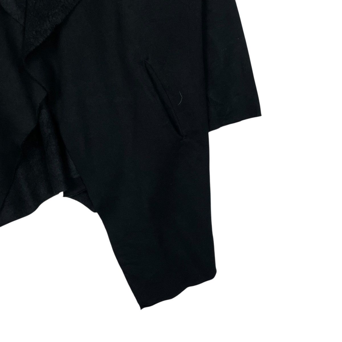 Japanese Brand Mizuiro Industries Black Hooded Buttonless Cape Coat Size M / US 6-8 / IT 42-44 - 4 Thumbnail