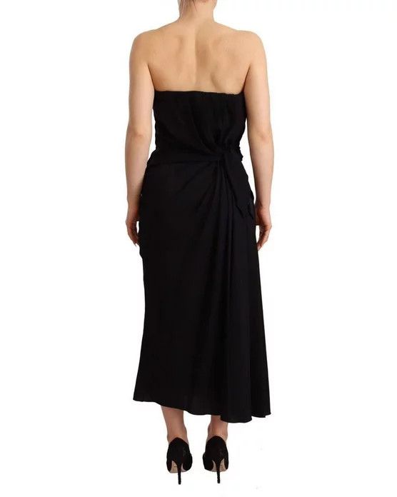 Dolce & Gabbana o1y0825 Sleeveless Midi Dress in Black Size XS / US 0-2 / IT 36-38 - 4 Thumbnail