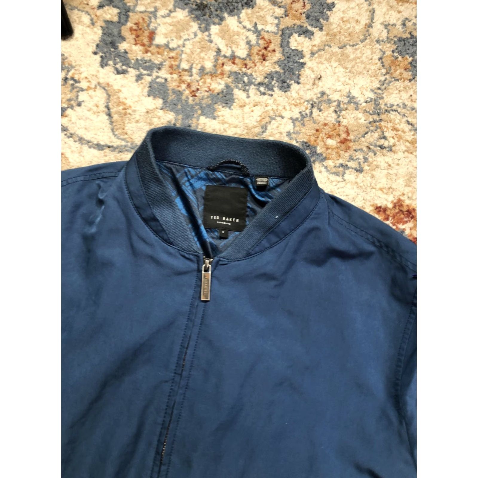 Ted Baker Ted Baker London Jacket Mens 3XL Blue Bomber Microfiber Full Zip Lined Casual Size US XXL / EU 58 / 5 - 6 Thumbnail