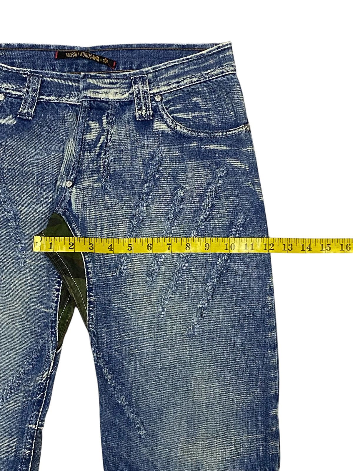 If Six Was Nine × Japanese Brand × Takeshy Kurosawa Takeshy Kurosawa “FEEL” Distressed Washed Denim Size US 32 / EU 48 - 20 Thumbnail