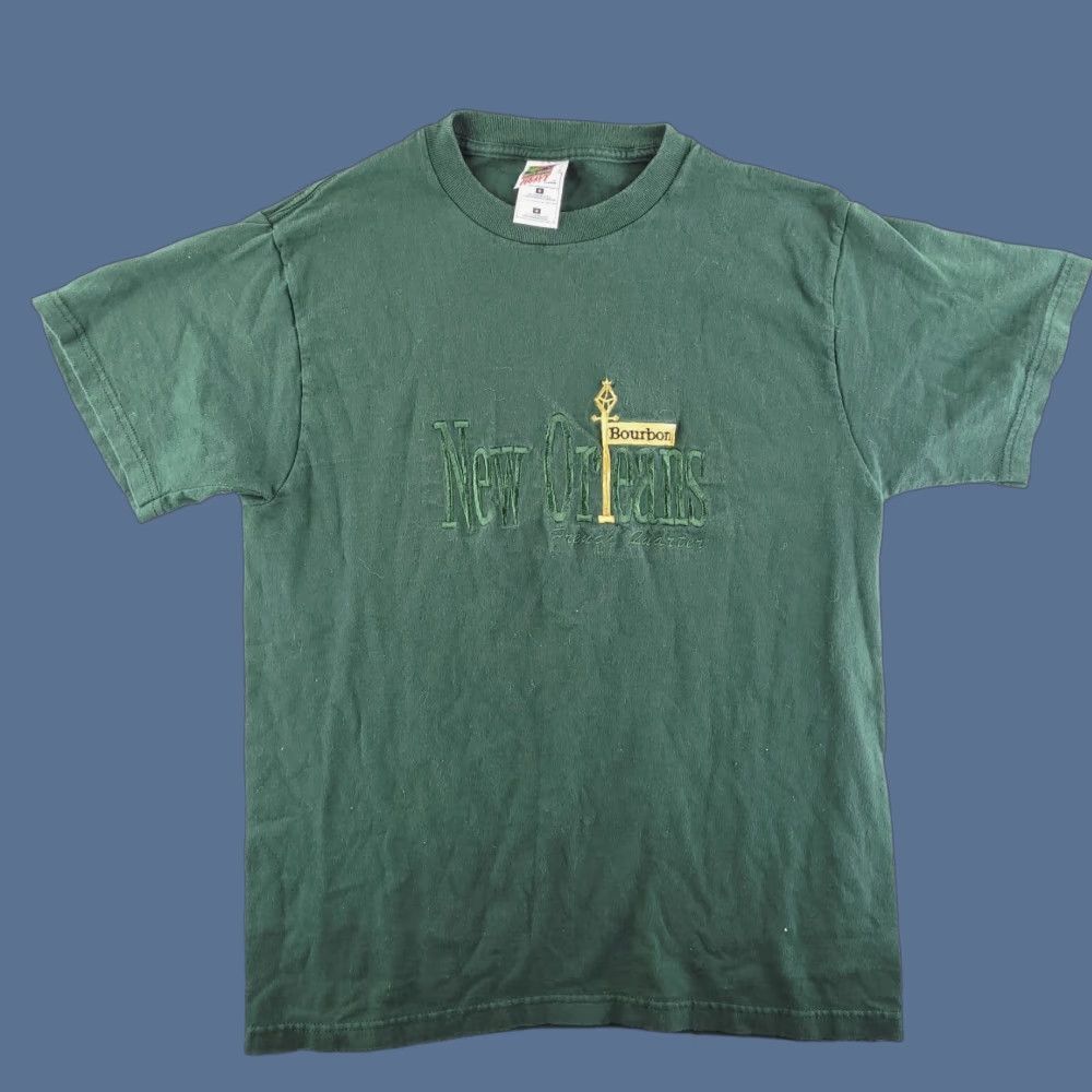 Fruit Of The Loom VINTAGE Fruit of the Loom Shirt Mens M Green Short Sleeve T-Shirt 90s New Orleans French Quarter Size US M / EU 48-50 / 2 - 1 Thumbnail