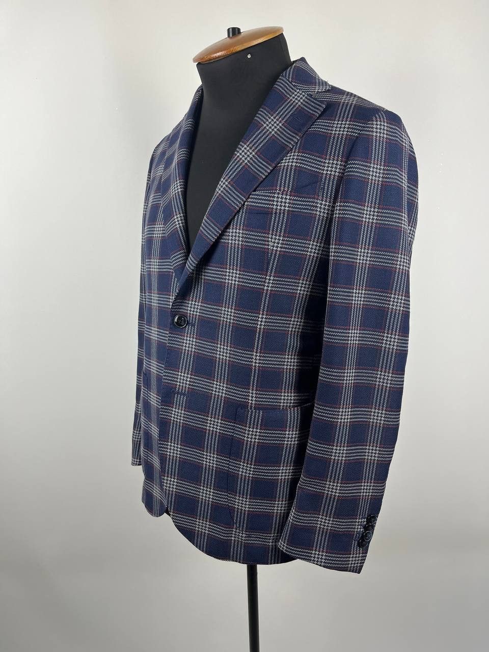L.B.M. 1911 L.B.M. 1911 Tailored Limited Edition Blue Plaid Blazer Size 42S - 2 Thumbnail
