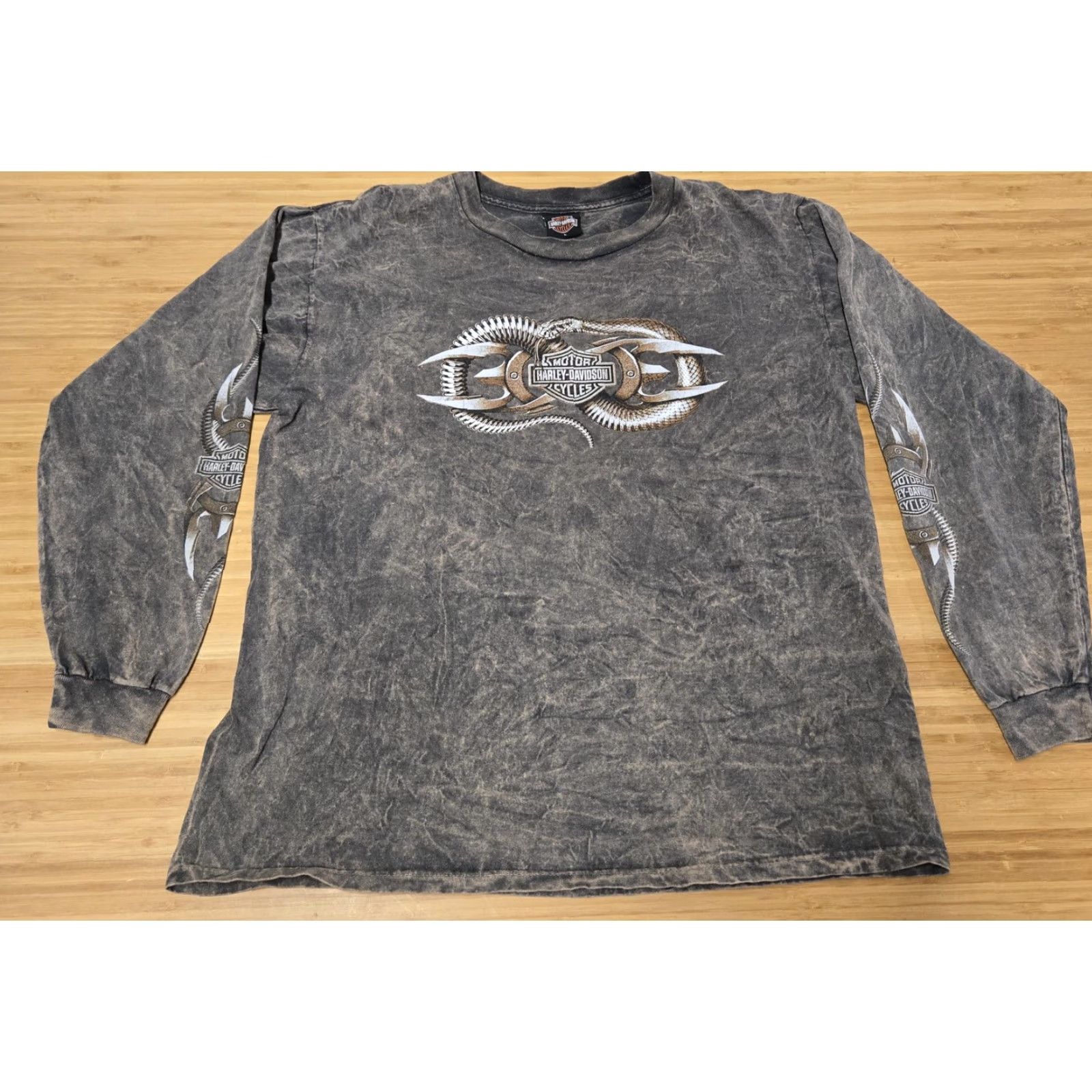 Harley Davidson VINTAGE Harley-Davidson Shirt Mens Large Black Long Sleeve Cedar River Iowa 2004 Size US L / EU 52-54 / 3 - 2 Thumbnail