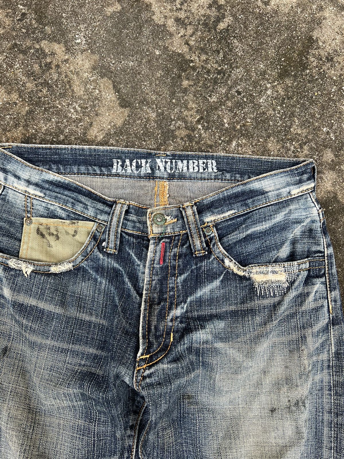 Japanese Brand × Vintage VINTAGE BACK NUMBER DISTRESSED JEANS Size US 31 - 5 Thumbnail
