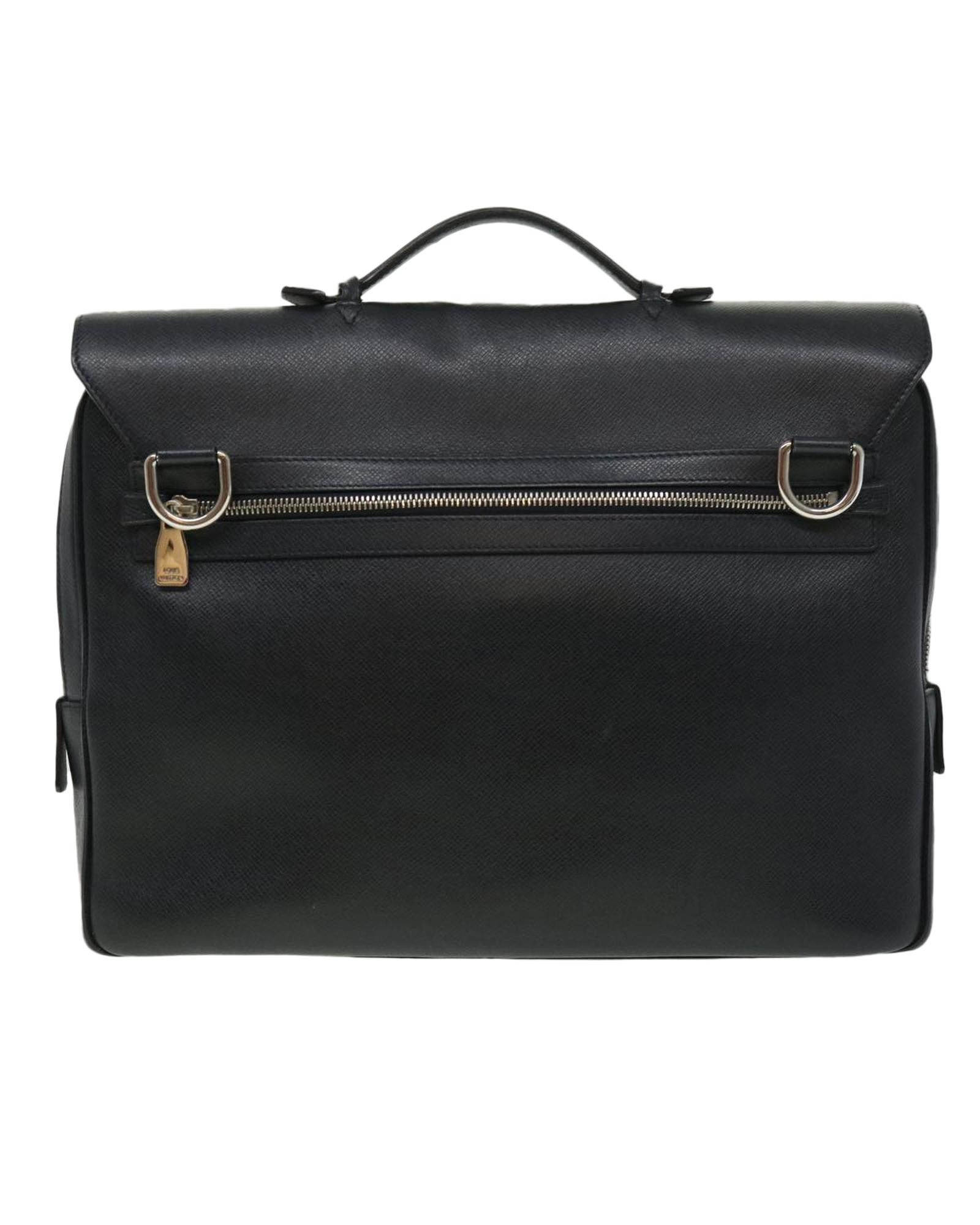 image of Louis Vuitton Vasili Leather Shoulder Bag in Black, Women's