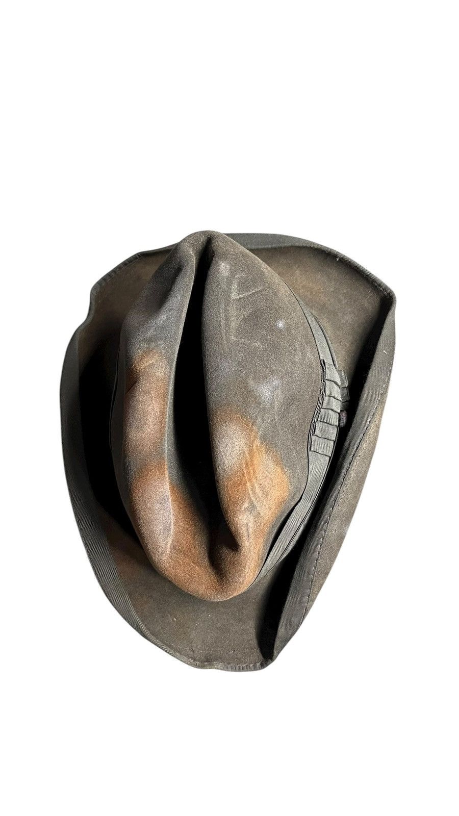 Stetson Vintage Stetson Knox Fedora 1955 distressed leather. 7 1/8 Size ONE SIZE - 3 Thumbnail