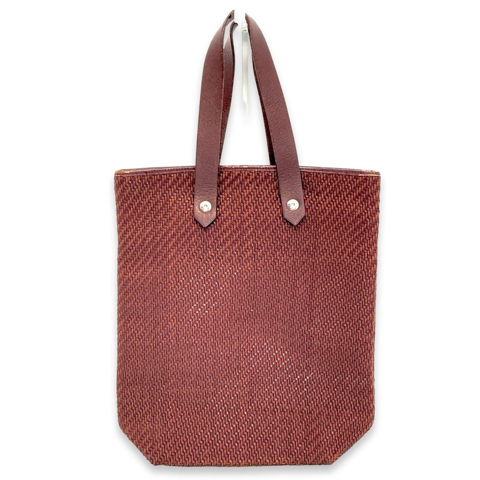 Hermes Hermés Ahmedebad Woven Leather Tote in Burnt Sienna Size ONE SIZE - 2 Thumbnail