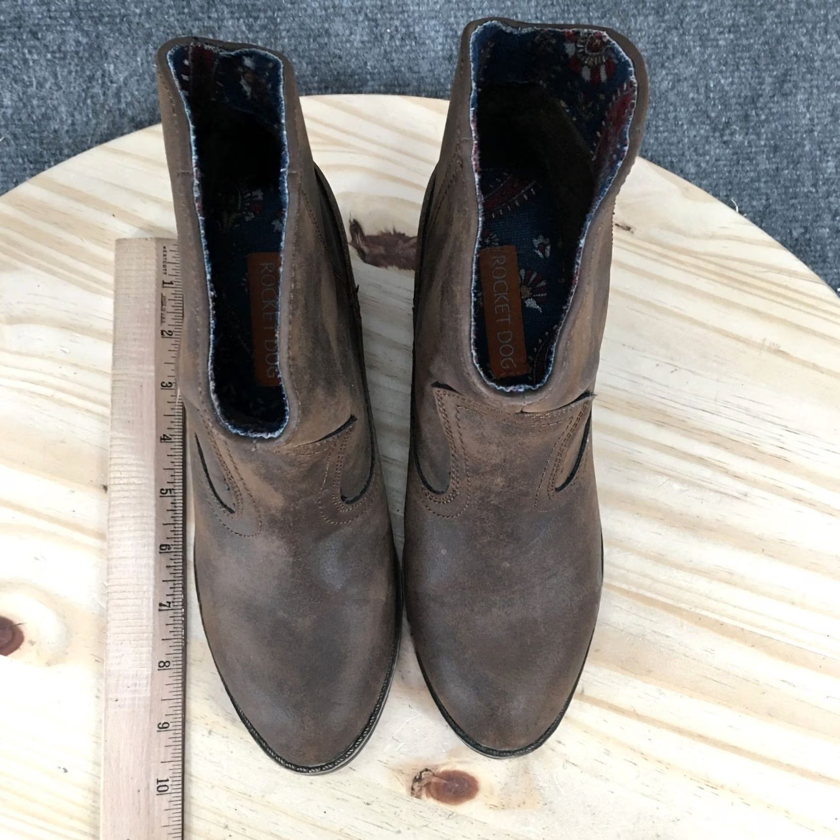 Vintage Rocket Dog Boots Western Soundoff Brown Womens 8 Ankle Booties Block Heels Shoes Size US 8 / IT 38 - 5 Thumbnail