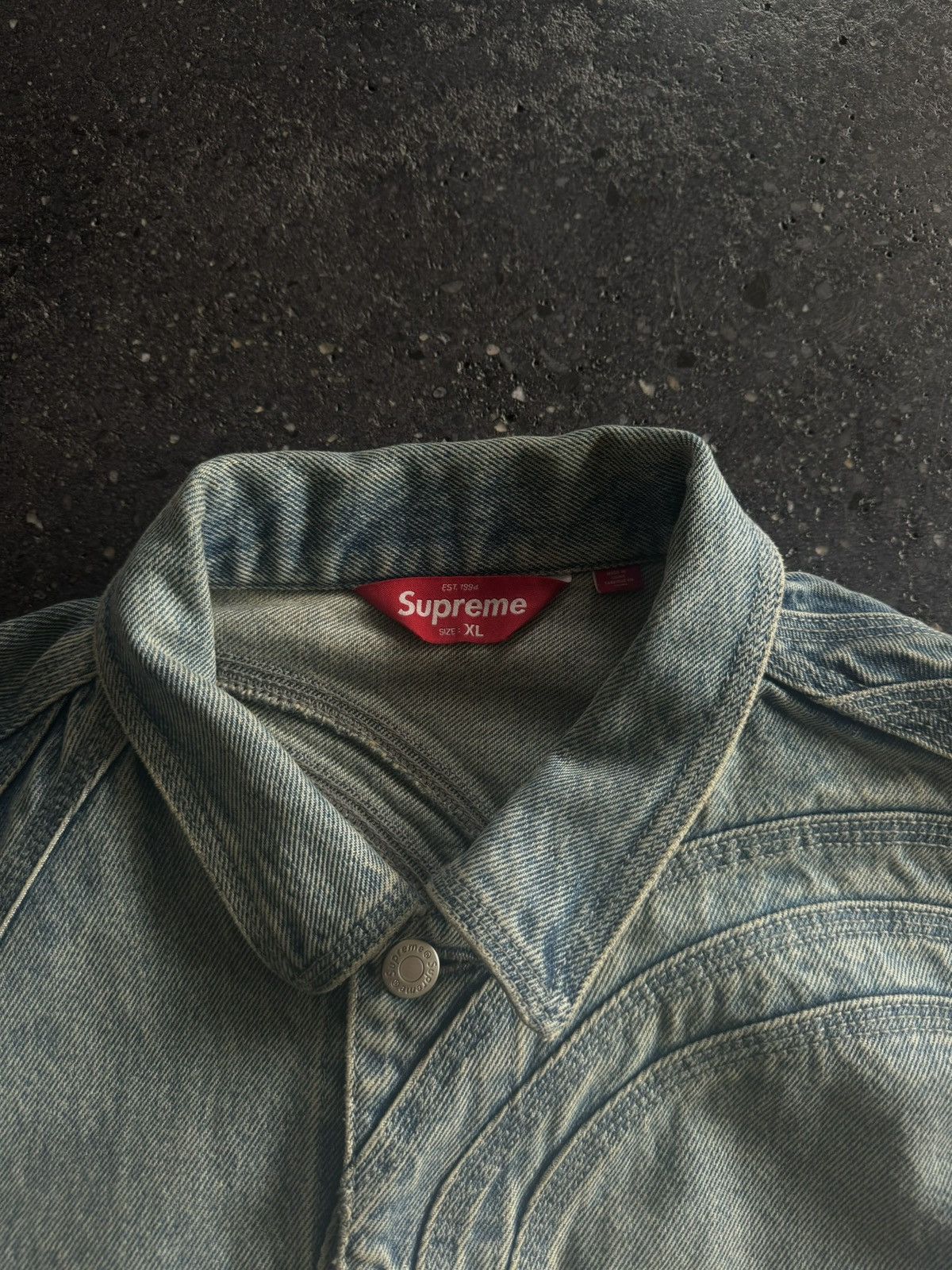 Supreme Supreme S Logo Denim Trucker Jacket Size US XL / EU 56 / 4 - 5 Thumbnail
