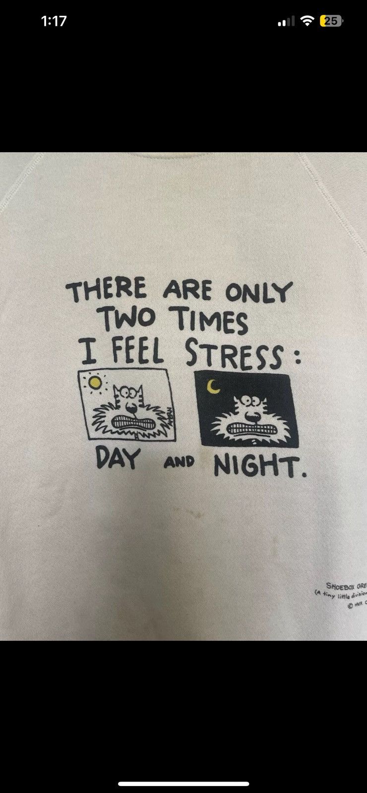 Hanes × Vintage Vintage 80s Stress Aniexty Funny Cat Women’s XL Size XL / US 12-14 / IT 48-50 - 2 Thumbnail