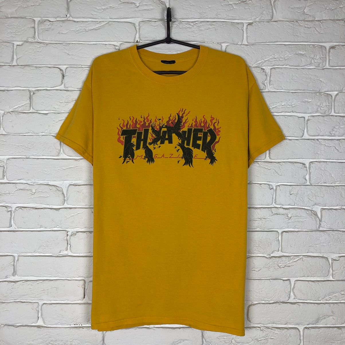 Pre-owned Thrasher X Vintage Trasher Skateboarding Vintage Tee T Shirt In Orange