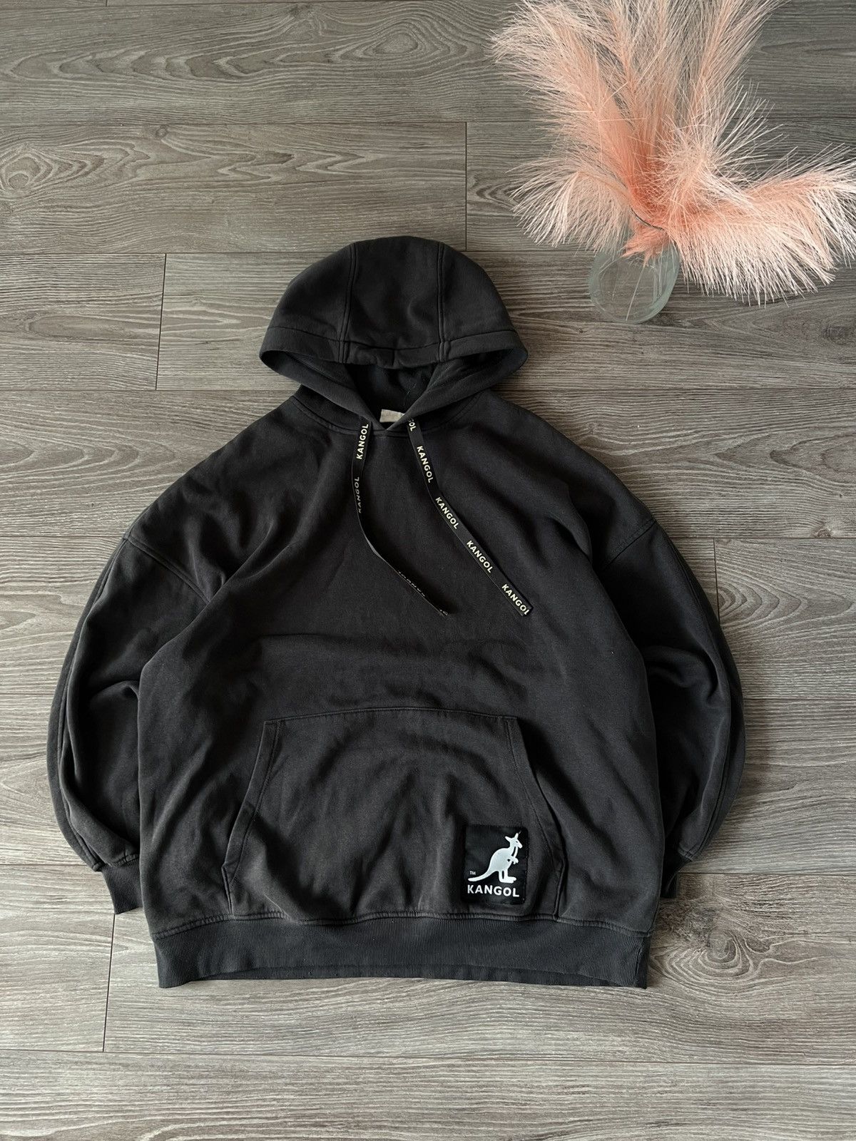 Designer × H&M × Kangol ‼️Rare Oversized Big Logo Kangol x H&M Distressed Hoodie‼️ Size US M / EU 48-50 / 2 - 12 Thumbnail