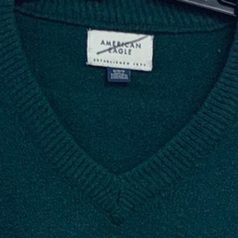 American Eagle Outfitters New AEO Women Medium Dark Emerald Long Sleeve V Neck Sweater Size M / US 6-8 / IT 42-44 - 3 Thumbnail