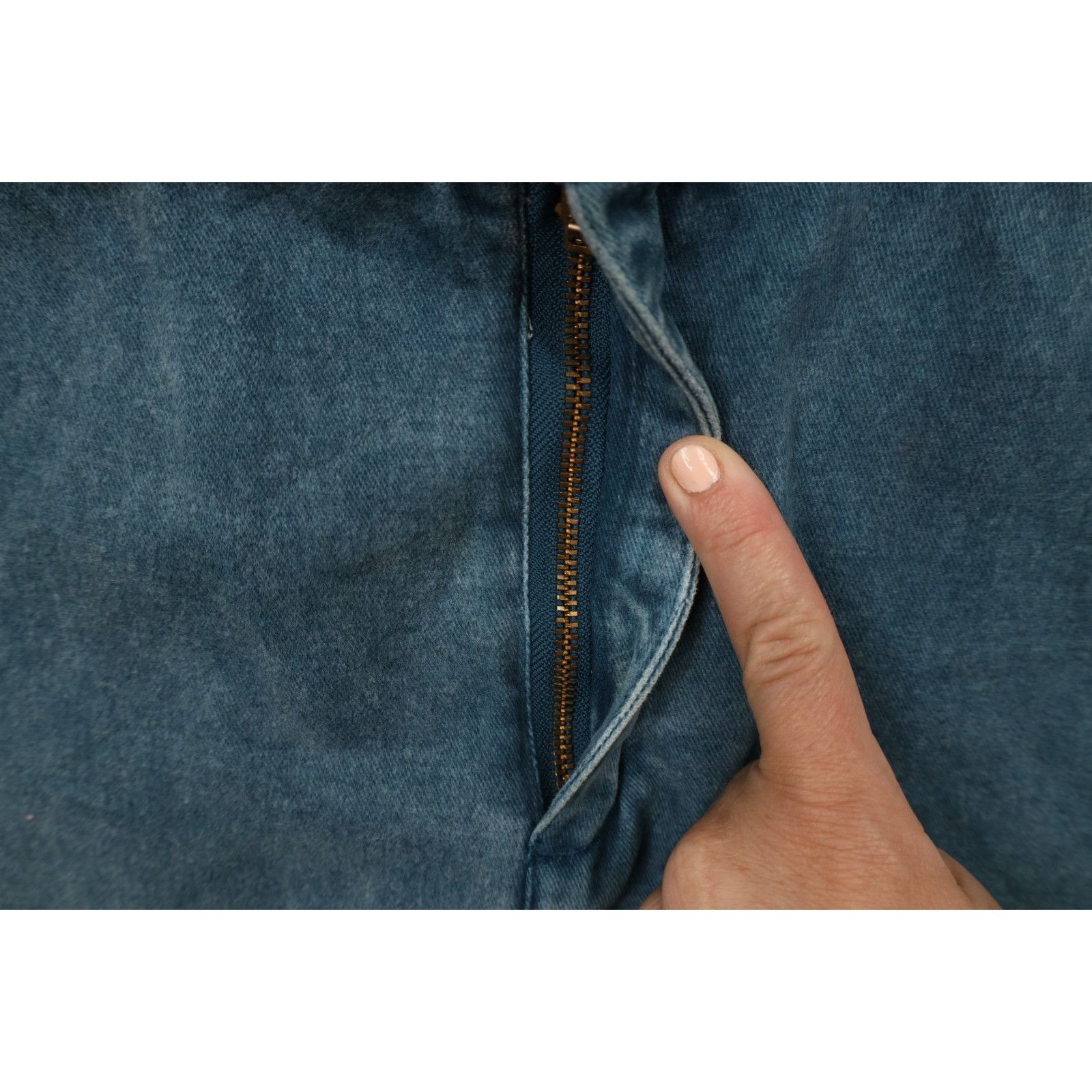 Calvin Klein Vintage 90s Calvin Klein Faded Stonewash Pigment Denim Skirt Size 34" / US 12 / IT 48 - 7 Thumbnail