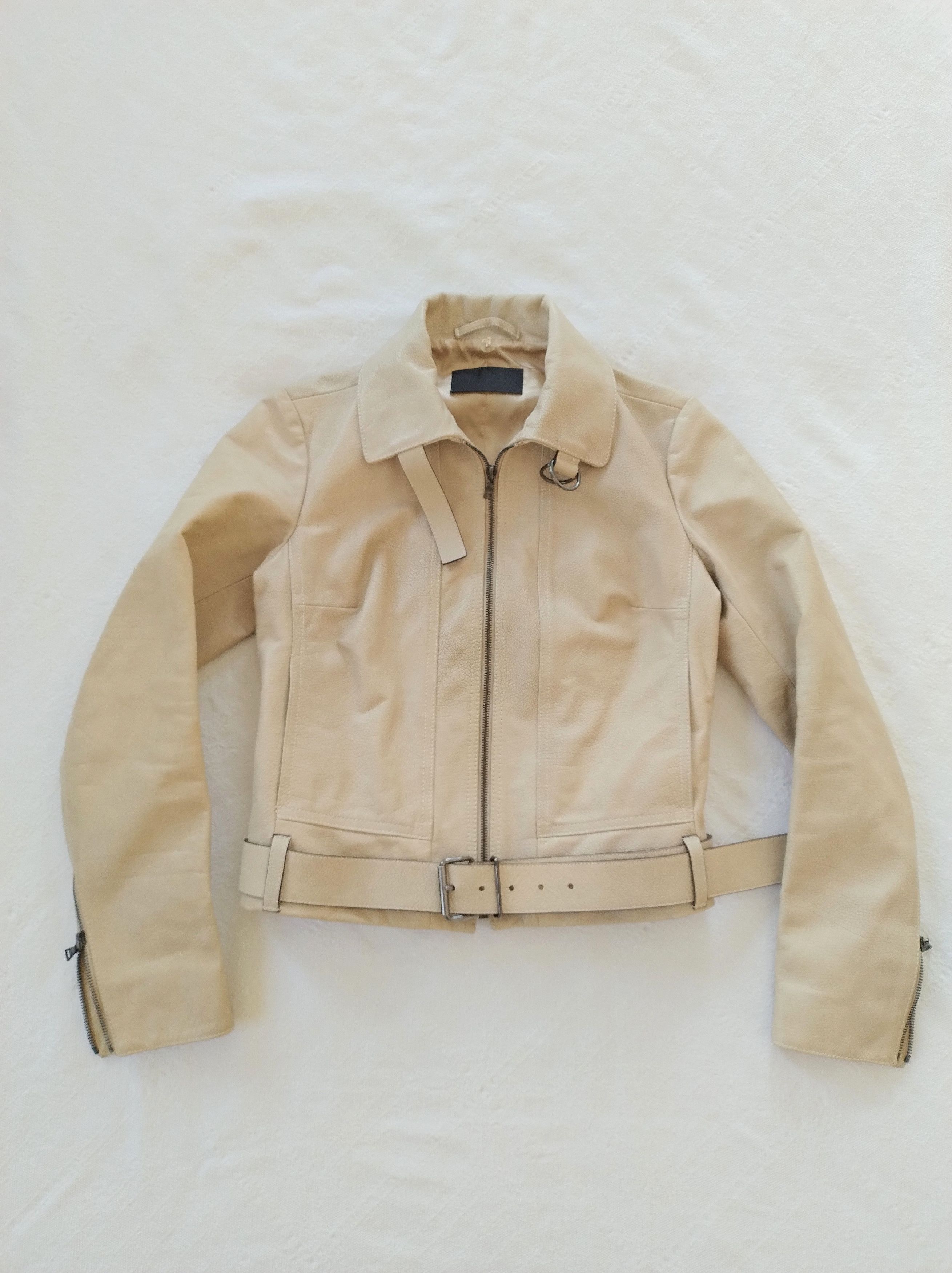 Prada Prada Biker Leather Jacket Shearling collar Belt S archive Size S / US 4 / IT 40 - 5 Thumbnail