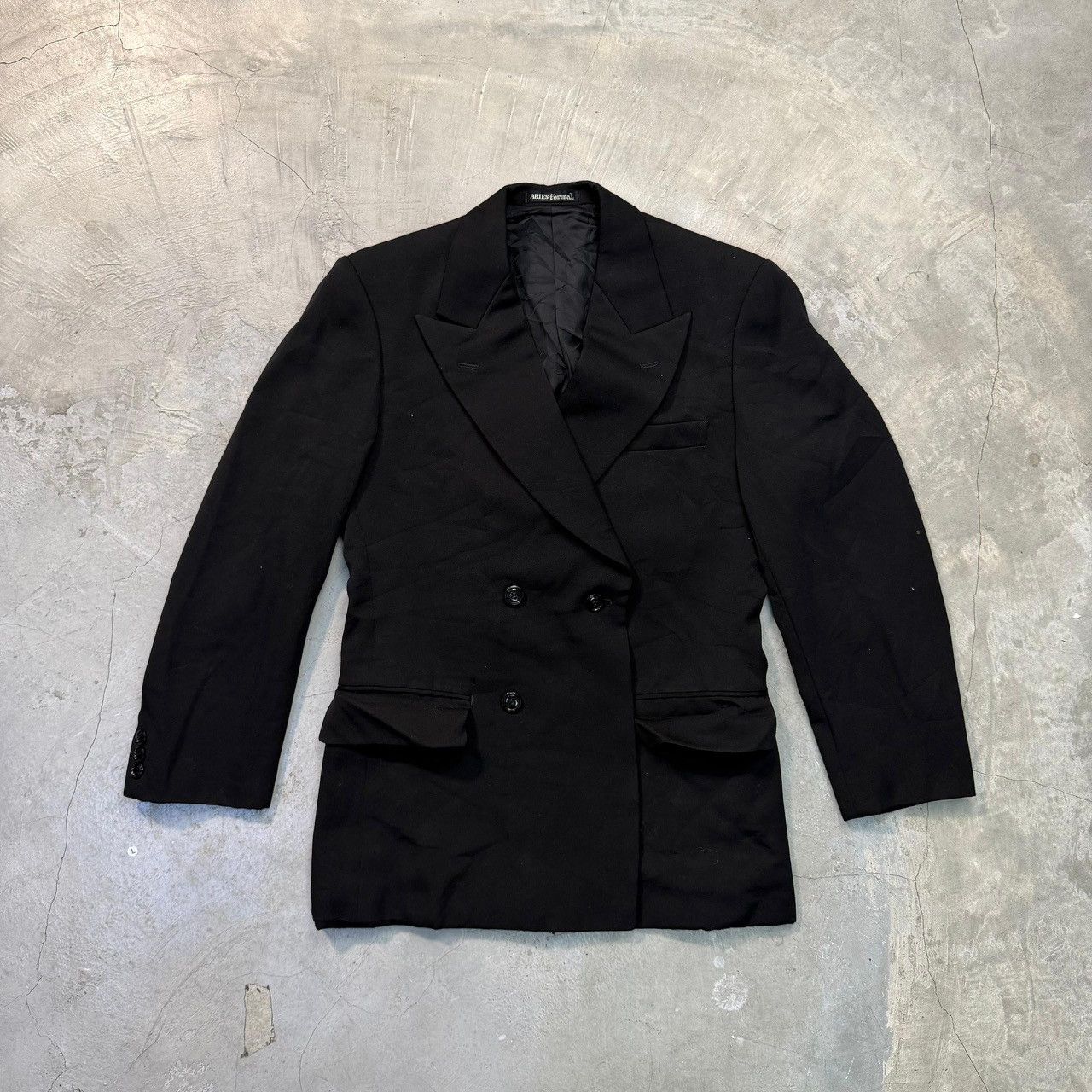 Aries VINTAGE ARIES FORMAL WOOL DOUBLE BREASTED BLAZER Size 36S - 1 Thumbnail