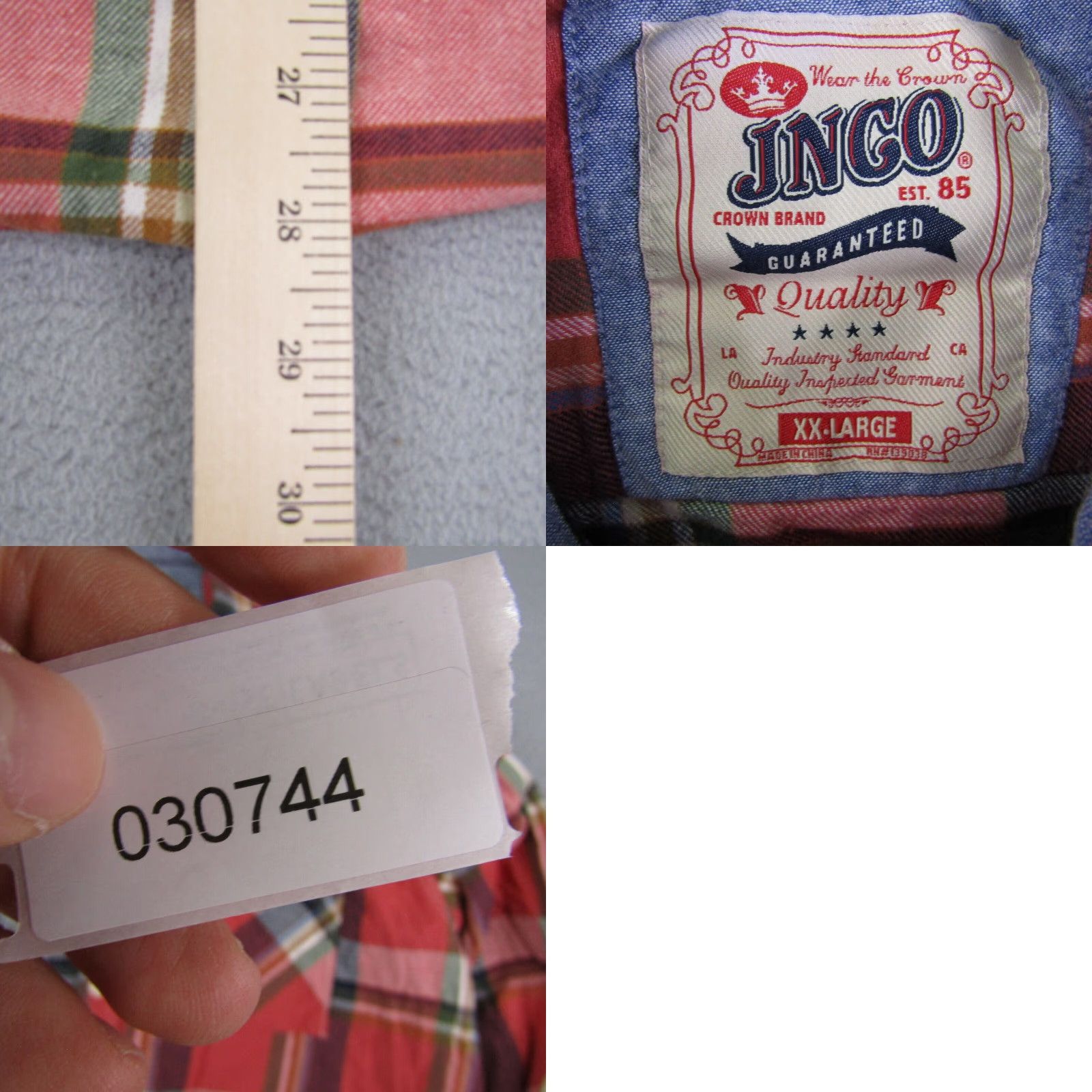 JNCO JNCO Shirt Mens M Red Plaid Flannel Button-Up Outdoors Long Sleeve Casual Shirt Size US M / EU 48-50 / 2 - 8 Thumbnail