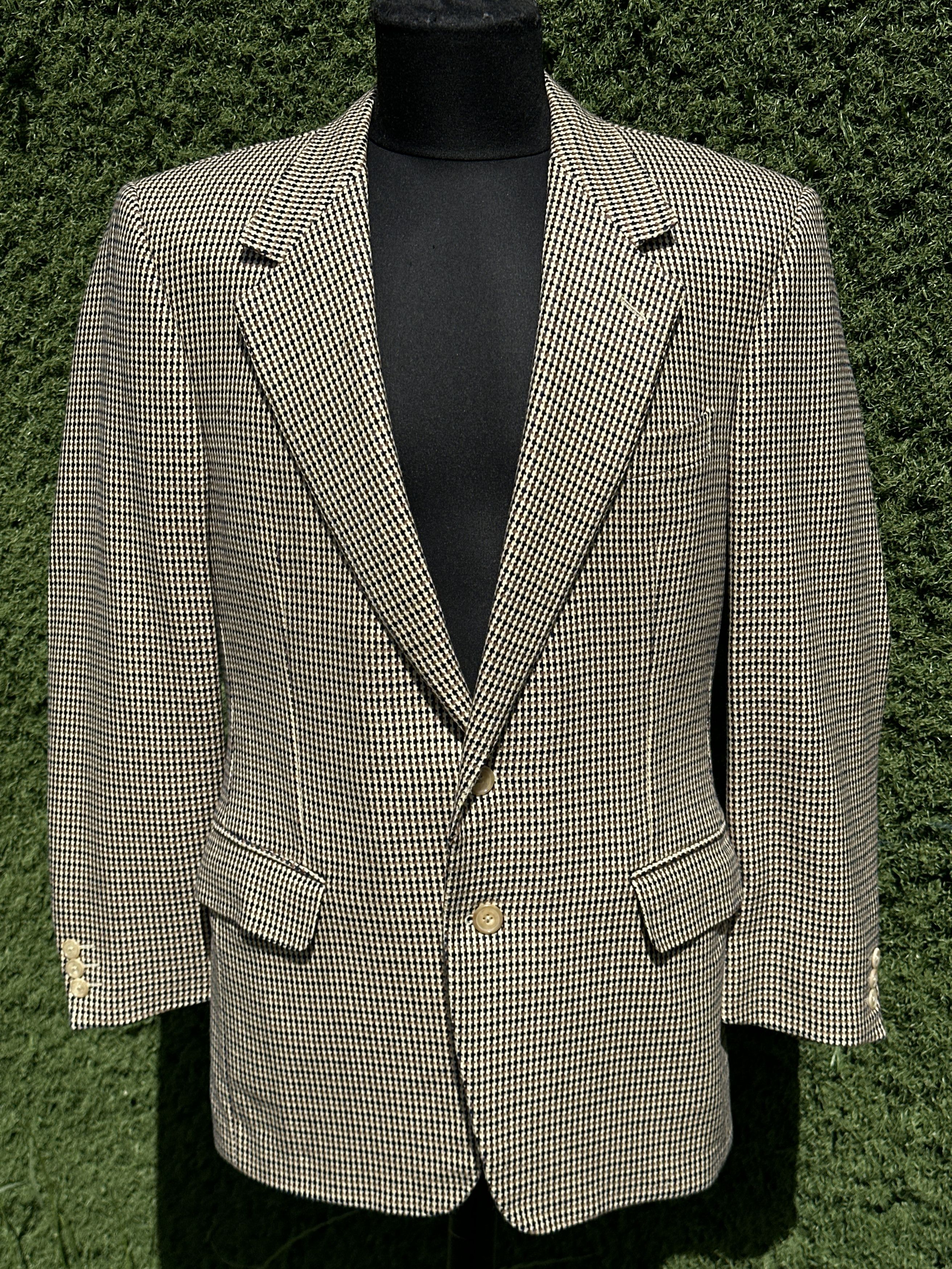 Ermenegildo Zegna Zegna Pure Cashmere Houndstooth Check 2 Button Blazer 50R EU Size 50R - 2 Thumbnail